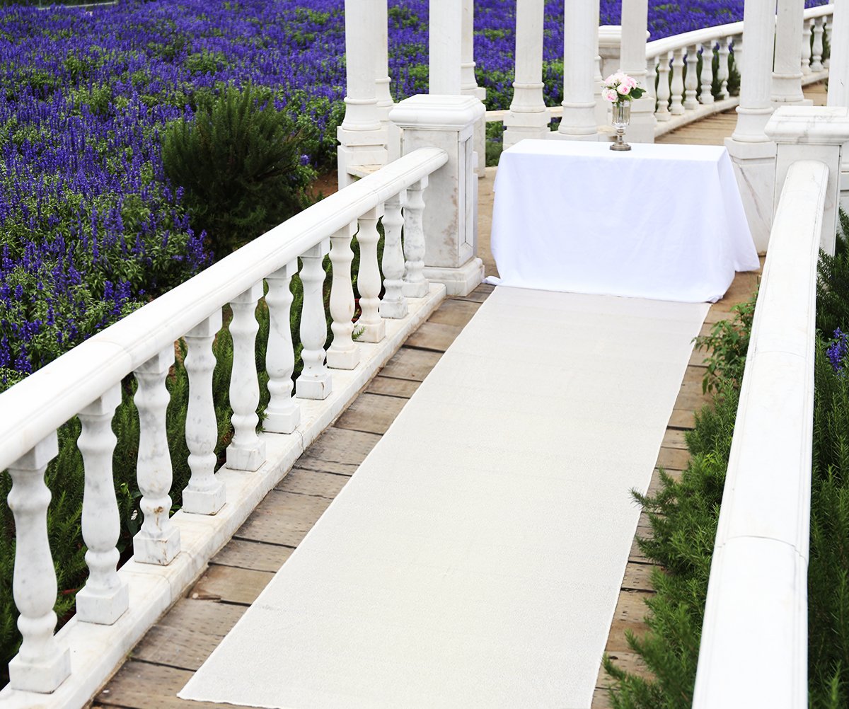 Ivory Sequin Aisle Runner - 3FTX16FT Ivory Wedding Sparkly Carpet Aisle Runner for Wedding Party Church Outdoor Beach Decorations