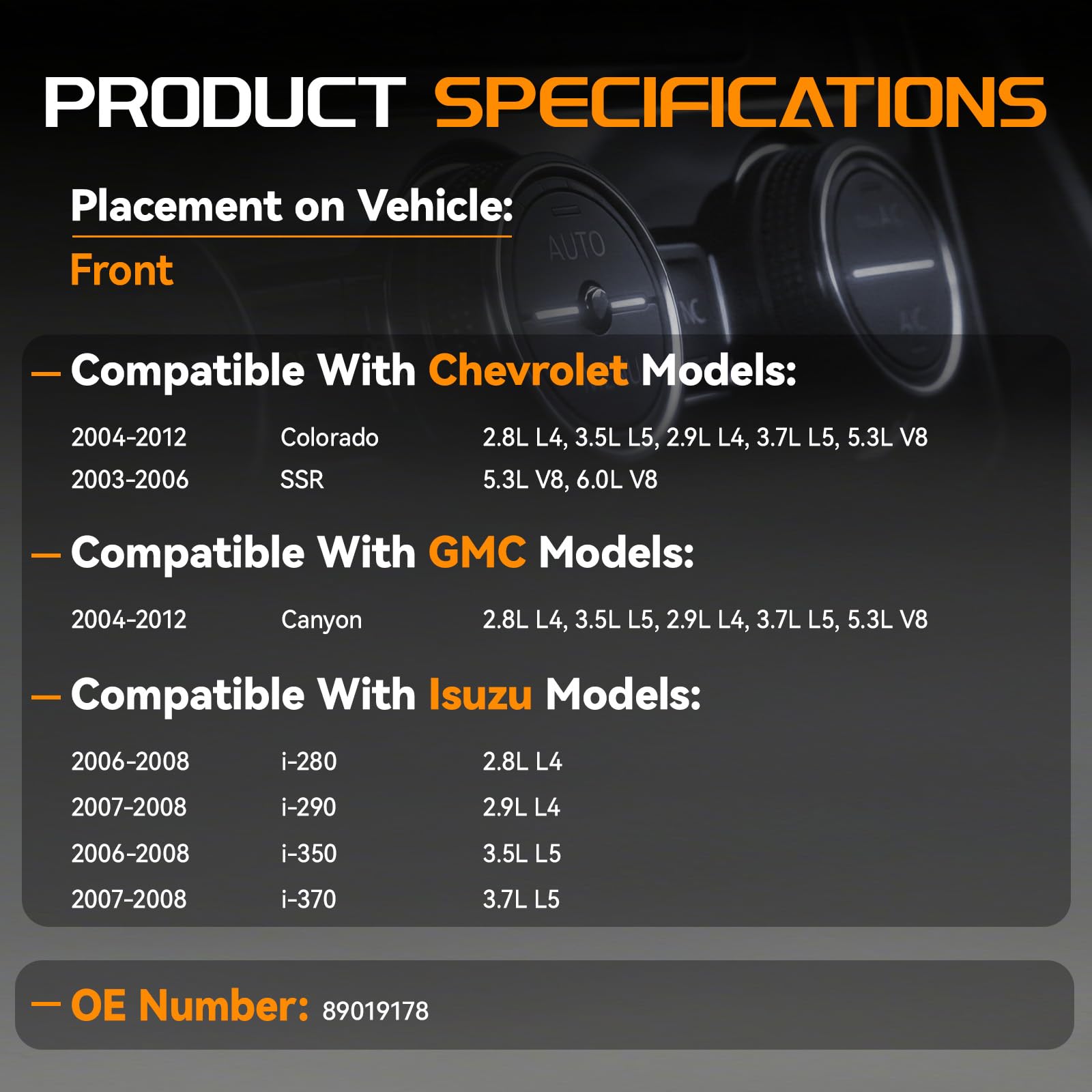 BRTEC Conjunto de motor de ventilador HVAC para Chevy 2004-2012 Colorado, para GMC 2004-2012 Canyon, para Isuzu i-280 i-290 i-350 i-370