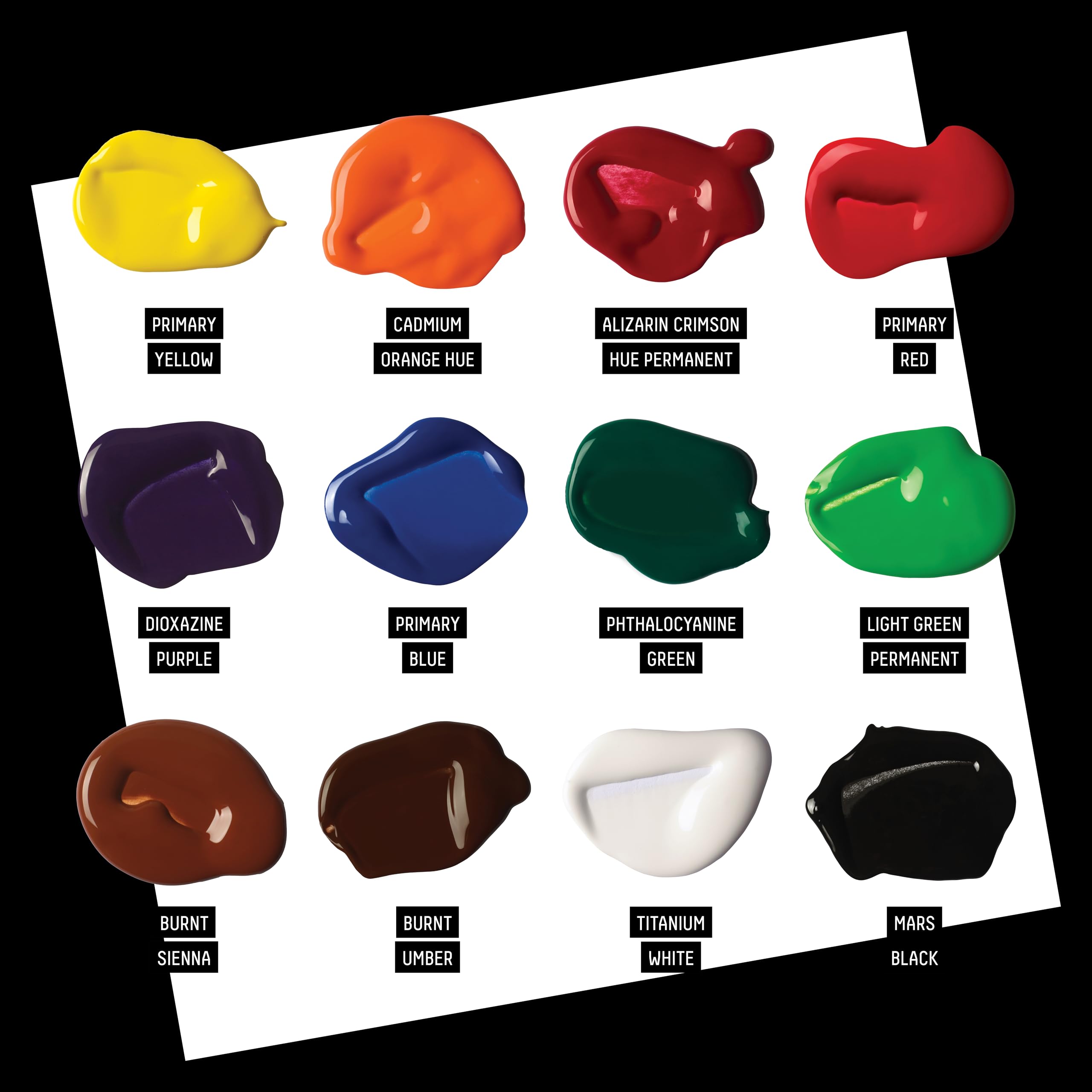Liquitex BASICS Acrylic Fluid Paint, 12 x 118ml (4-oz.) Bottle Set