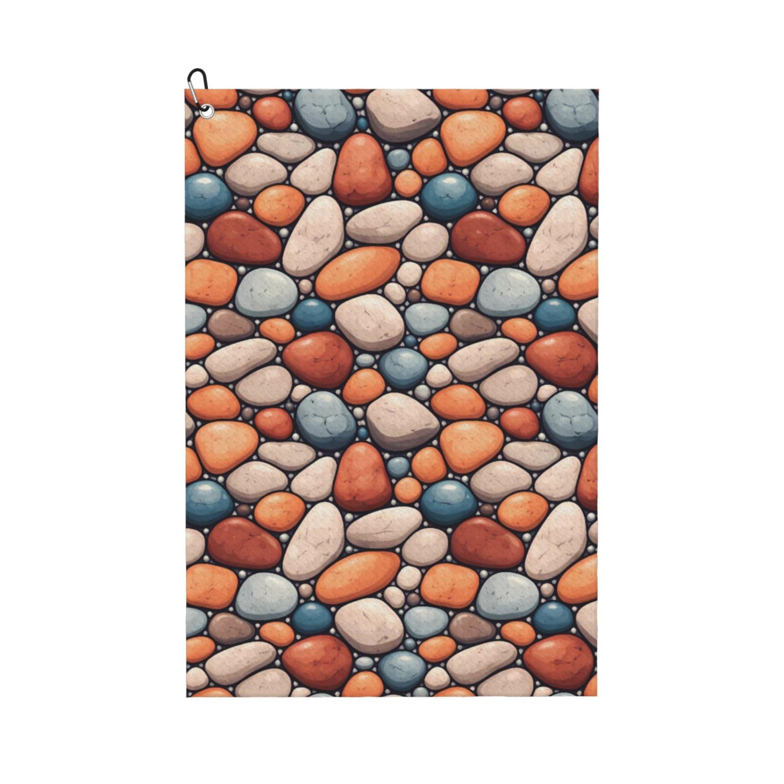 Oudrspo Colored Cobblestone Print Multi-Functional Golf Towel | Absorbent Quick Drying 16x24in