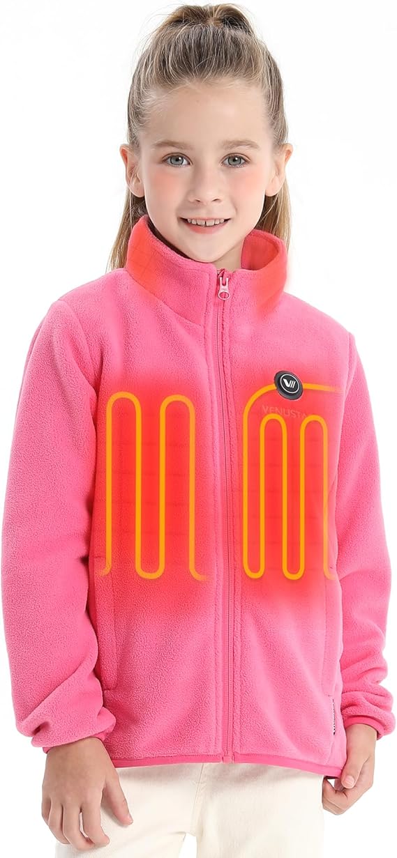 Venustas Girl’s Heated Fleece Jacket 7.4V