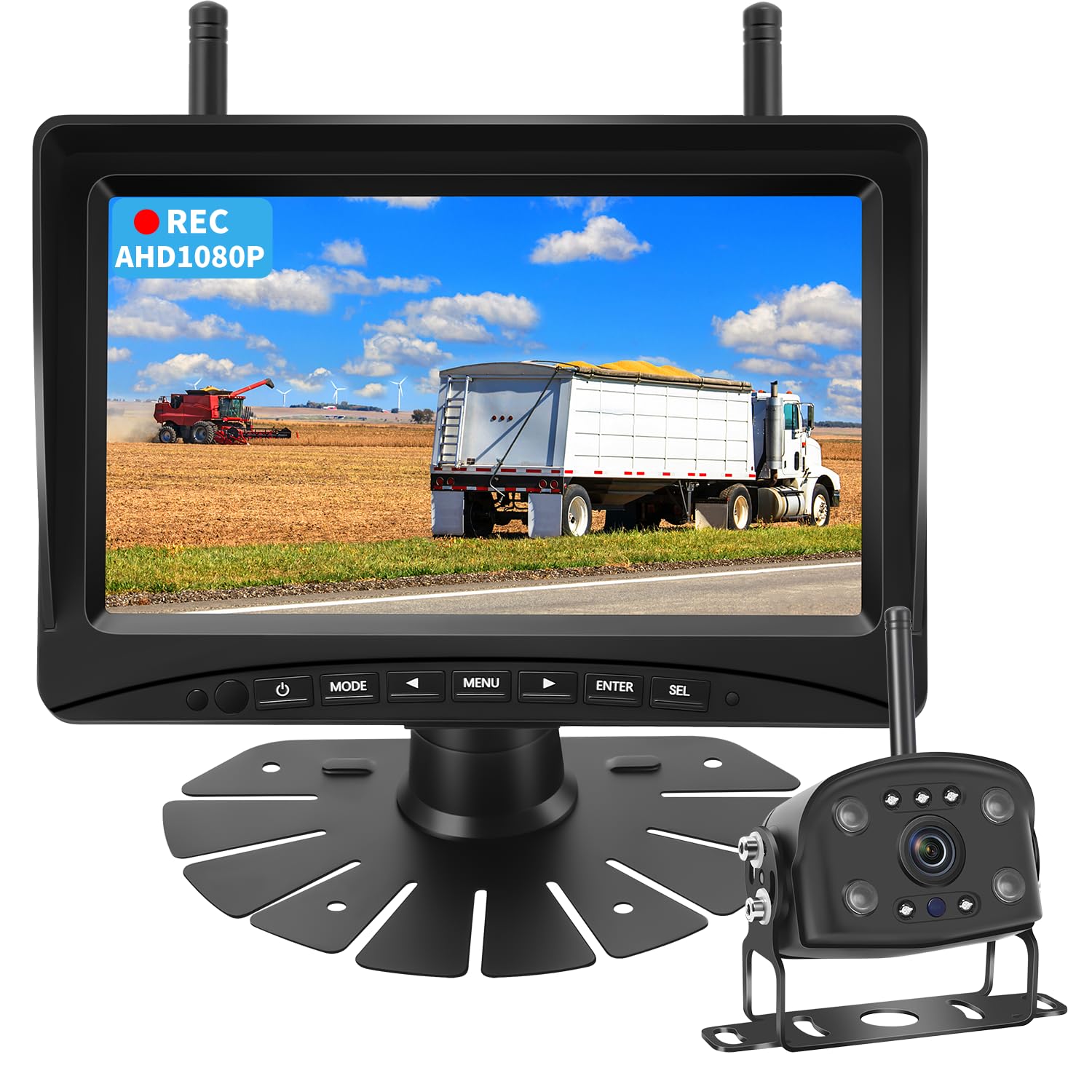 バックカメラ 後付け トラック用品 ワイヤレス モニターセット 24v  