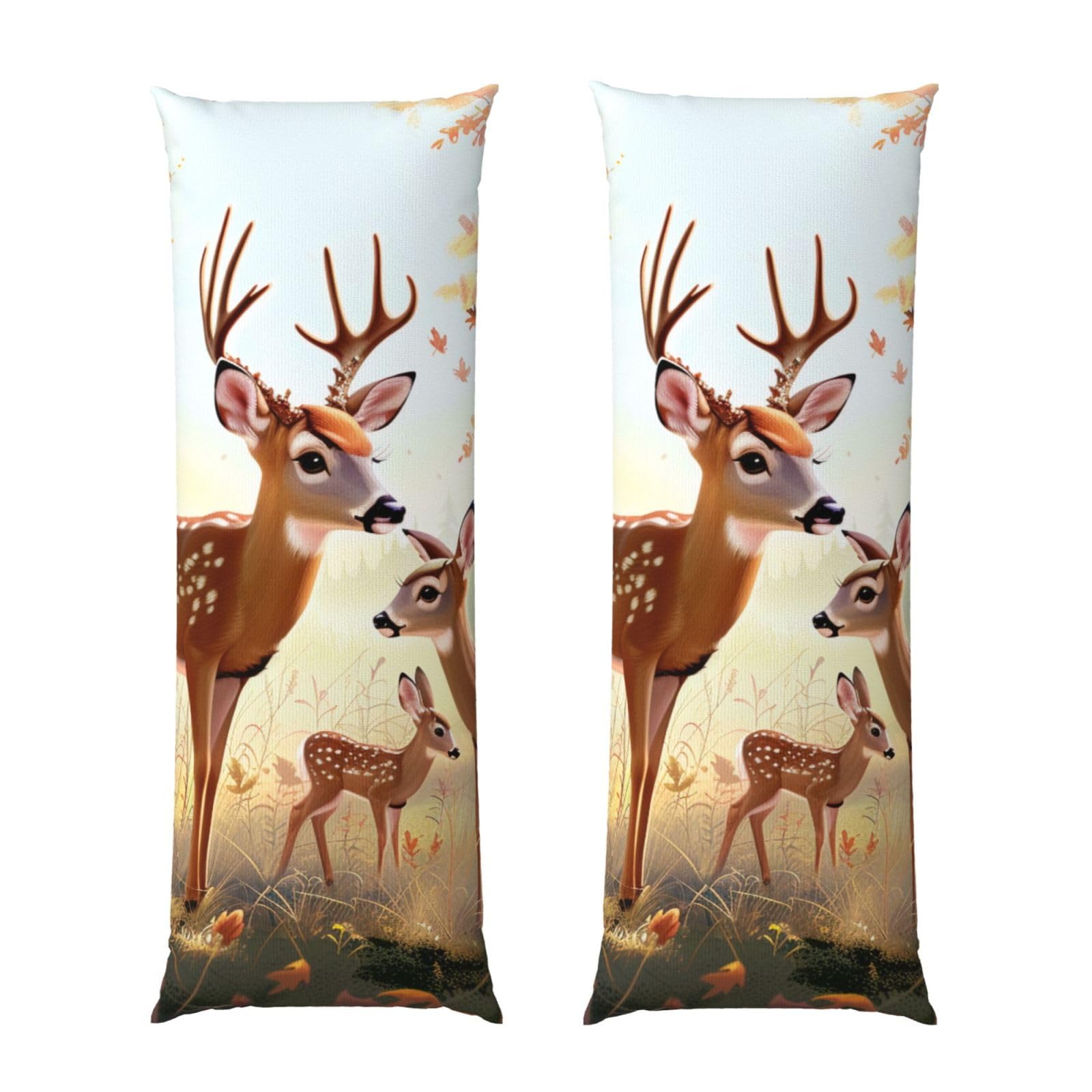 Body Pillow Cover 20x54 Inch, Cute Deers Print Long Lumbar Pillow Case with Zipper Long Body Pillowcase Decorative for Bed Sofa Bedroom
