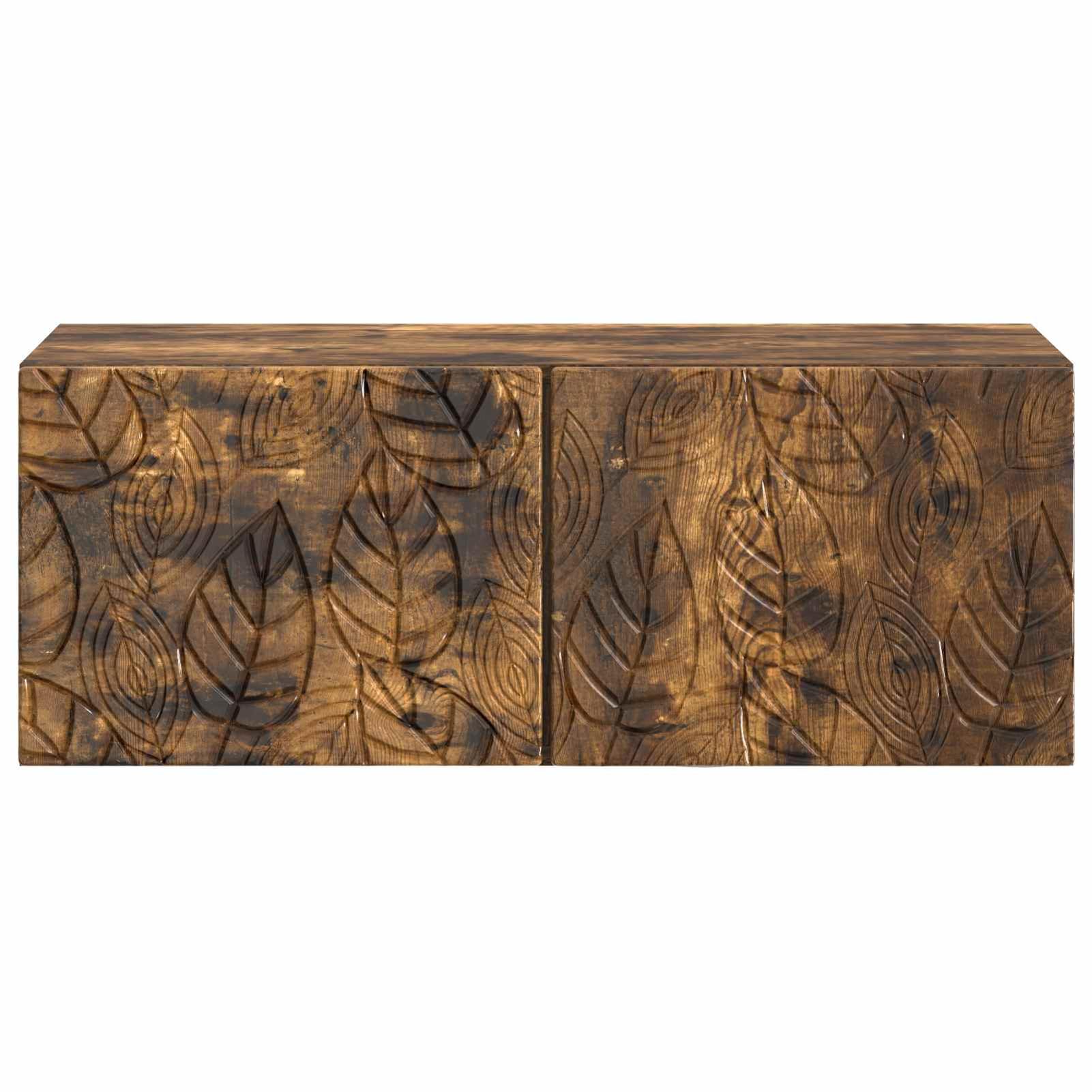 Gecheer Wandmontierter TV-Schrank 59,5 x 31 cm Geräucherte Eiche, Moderne TV Lowboard Fernsehschrank für Home-Cinema Gamerzimmer Wohnungen Büro898880
