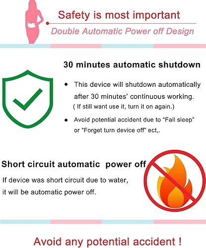 Miniatura 4 de Almohadilla térmica eléctrica, almohadilla térmica inalámbrica portátil mejorada con 4 niveles de calor y 4 modos de masaje, cinturón de