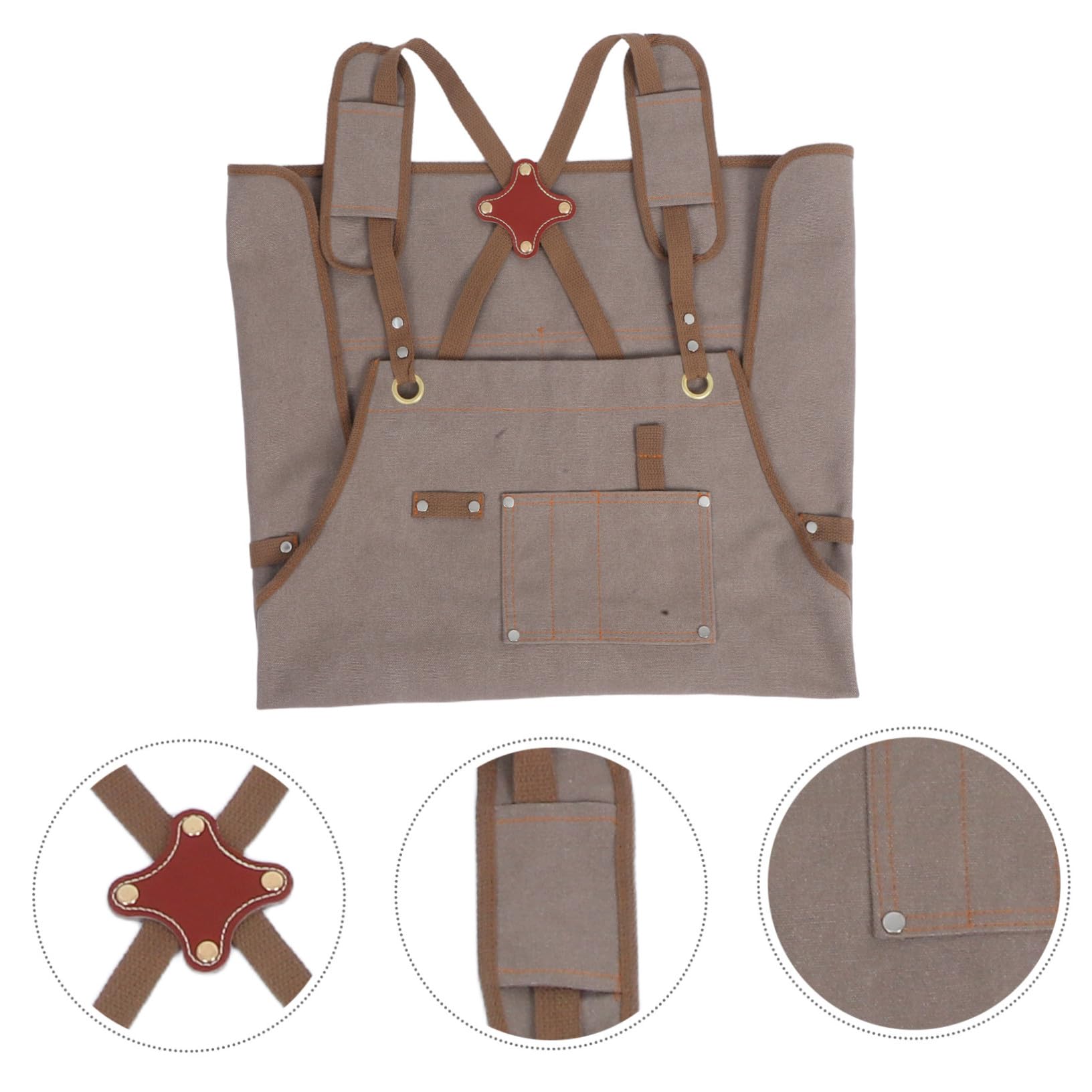 SHINEOFI Tablier Toile Unisexe avec Poches Bretelles Croisées Réglables Tablier de Travail Polyvalent pour Jardinage Menuiserie Cuisine et Artistes