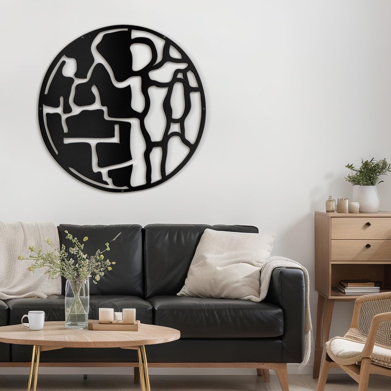 Amazon.com: SIGNLEADER Metal Wall Art Decor Abstract Circle Shapes ...