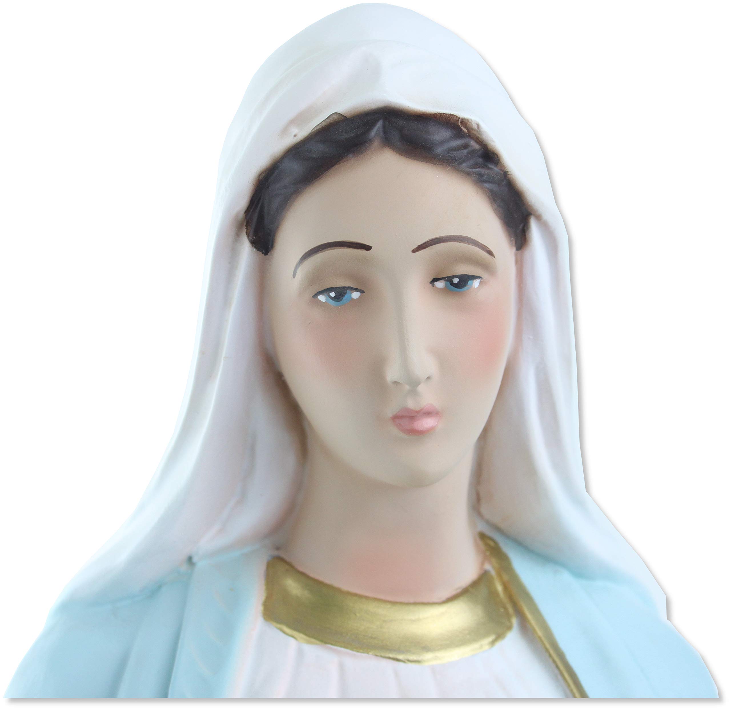 Proposte Religiose Statua della Madonna Immacolata o Miracolosa in Resina. Altezza cm 60. Dipinta a Mano.