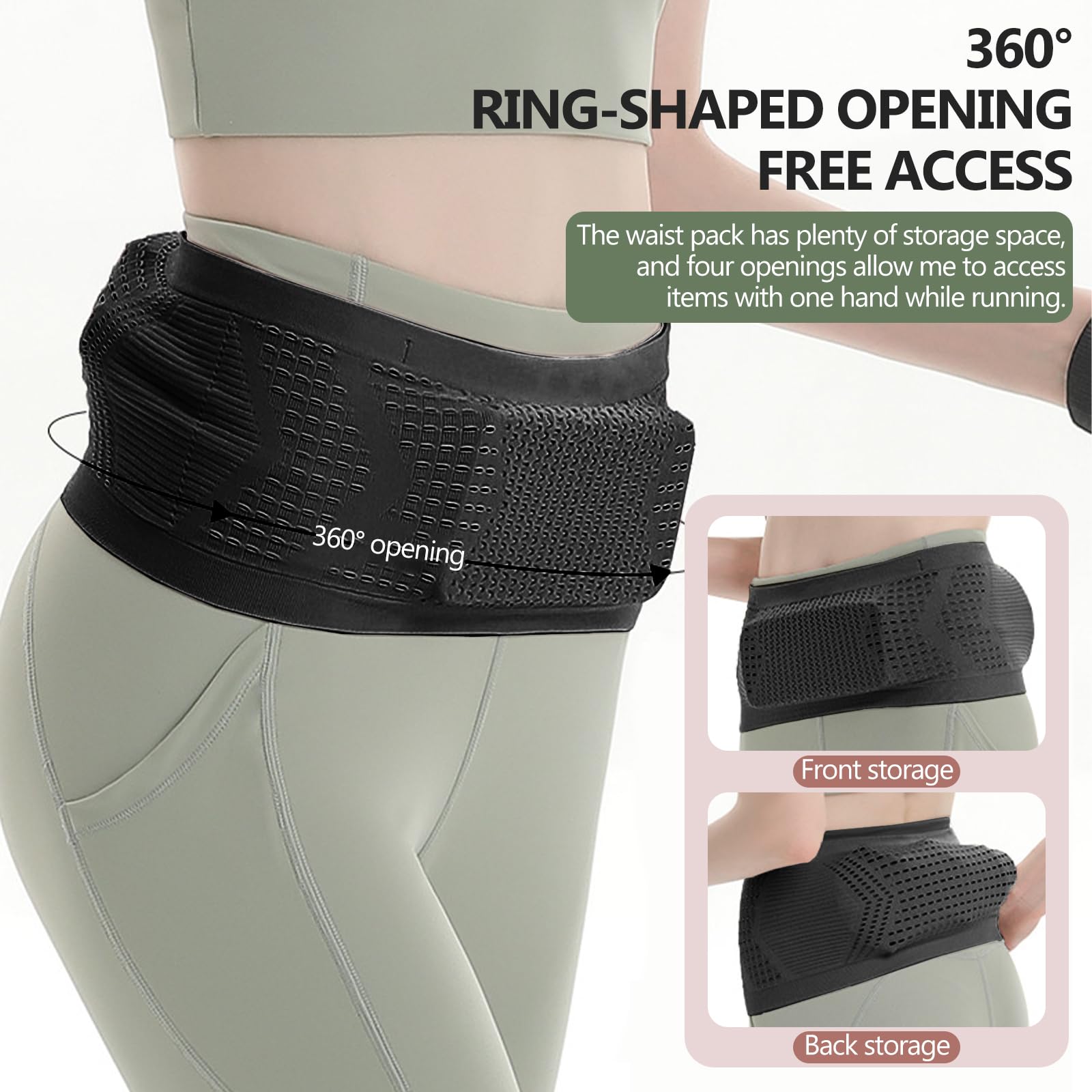 Marsupio Running Traspirante in Maglia Multifunzionale per Ciclismo Jogging Fitness