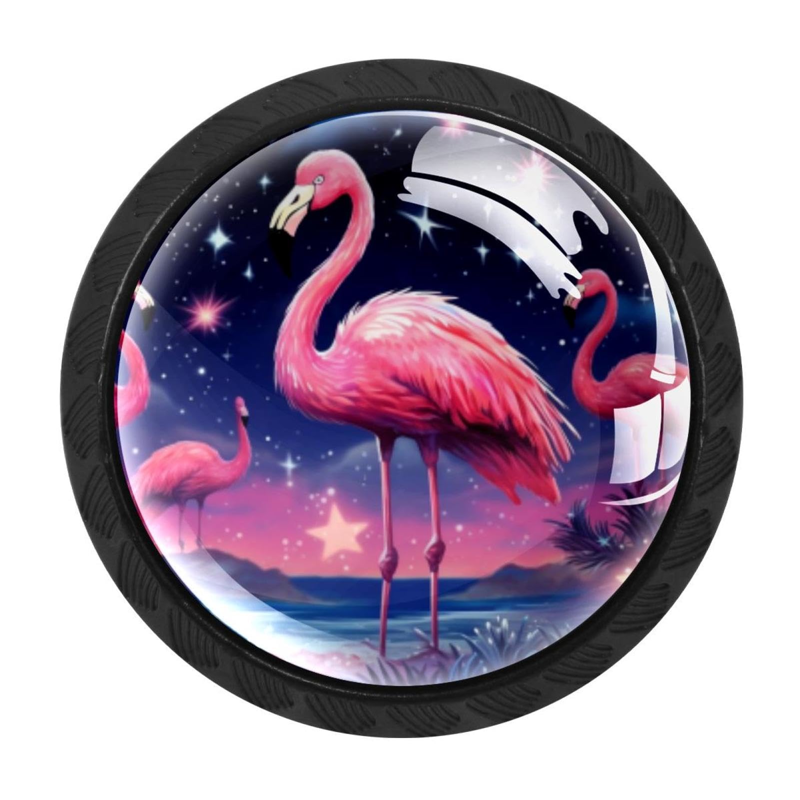 Chenzzzz Multicolored 04 4 Pieces Kitchen Cabinet Knobs Starry Flamingos Drawer Knobs Dresser Knobs Drawer Pulls Door Knobs Dresser Drawer Handles Knobs For Dresser Drawers
