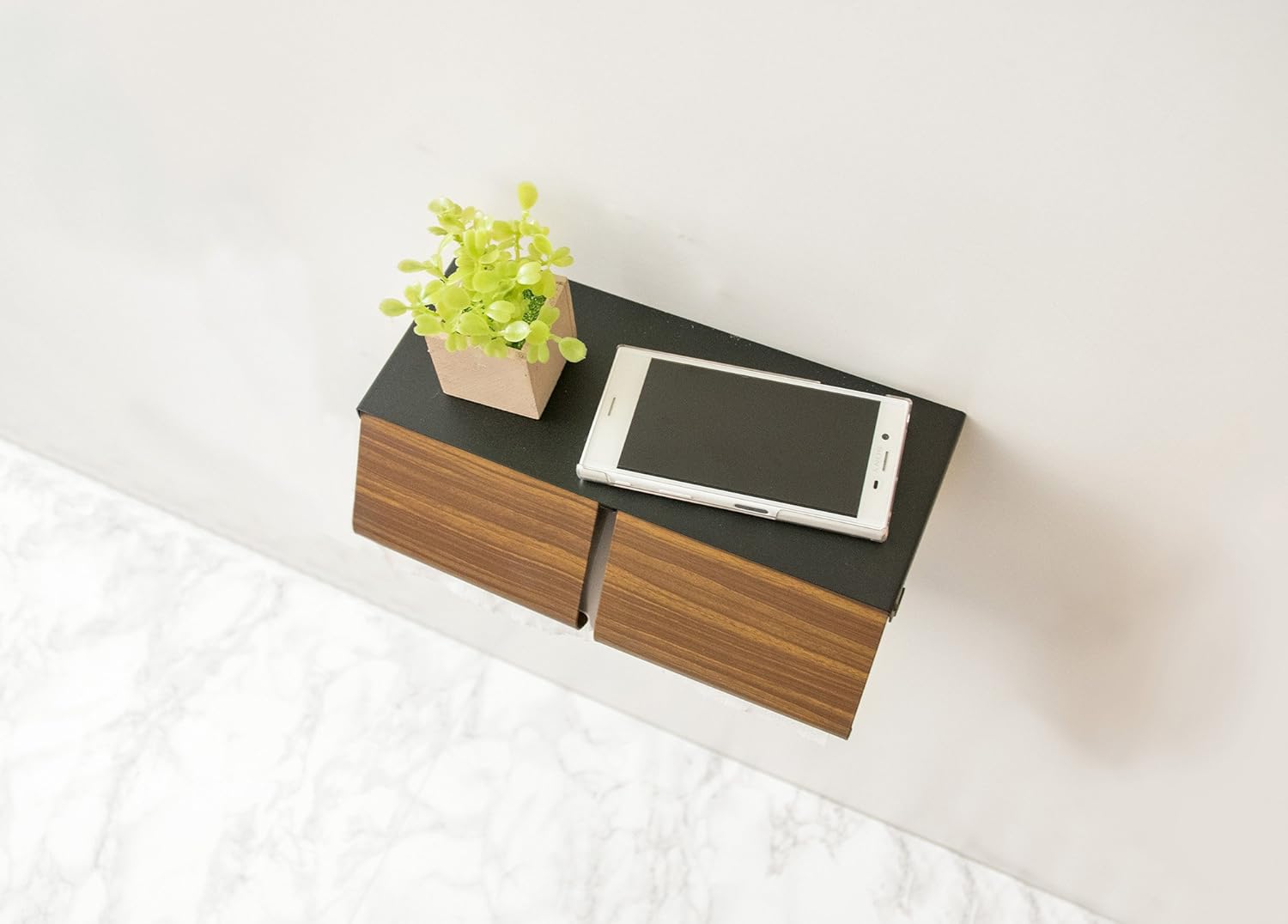 Miyatake Seisakusho TP-900M BR Toilet Paper Holder, TEER, Width 9.8 x Depth 3.9 x Height 3.1 inches (25 x 10 x 8 cm), Brown, Double Row