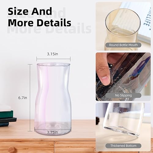 Miniatura 4 de Jarrón de cristal iridiscente de 8 pulgadas, centro de mesa de estilo bohemio moderno para flores, decoración del hogar, boda, inauguración de la