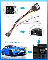 Vista 5 de Hikity Arnés de cableado de 16 pines Adaptador ISO para radio de coche Android Universal ISO Estándar Conector de radio hembra con cables de control