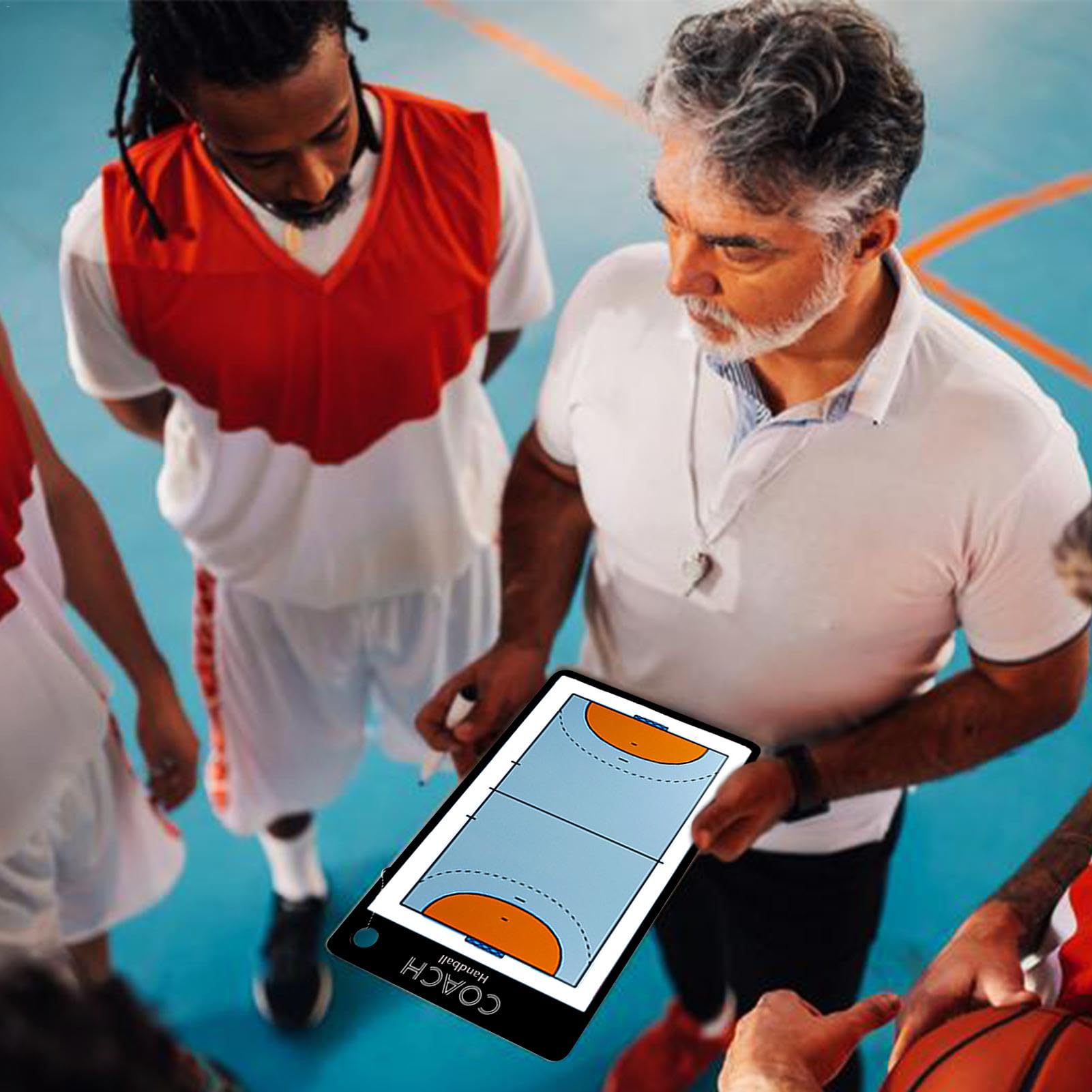 Tableau d'affichage | Tableau d'affichage | Tableau de coaching magnétique | Tactiques de handball portables, outil de stratégie de handball, outil de visualisation du terrain, tableau tactique avec t