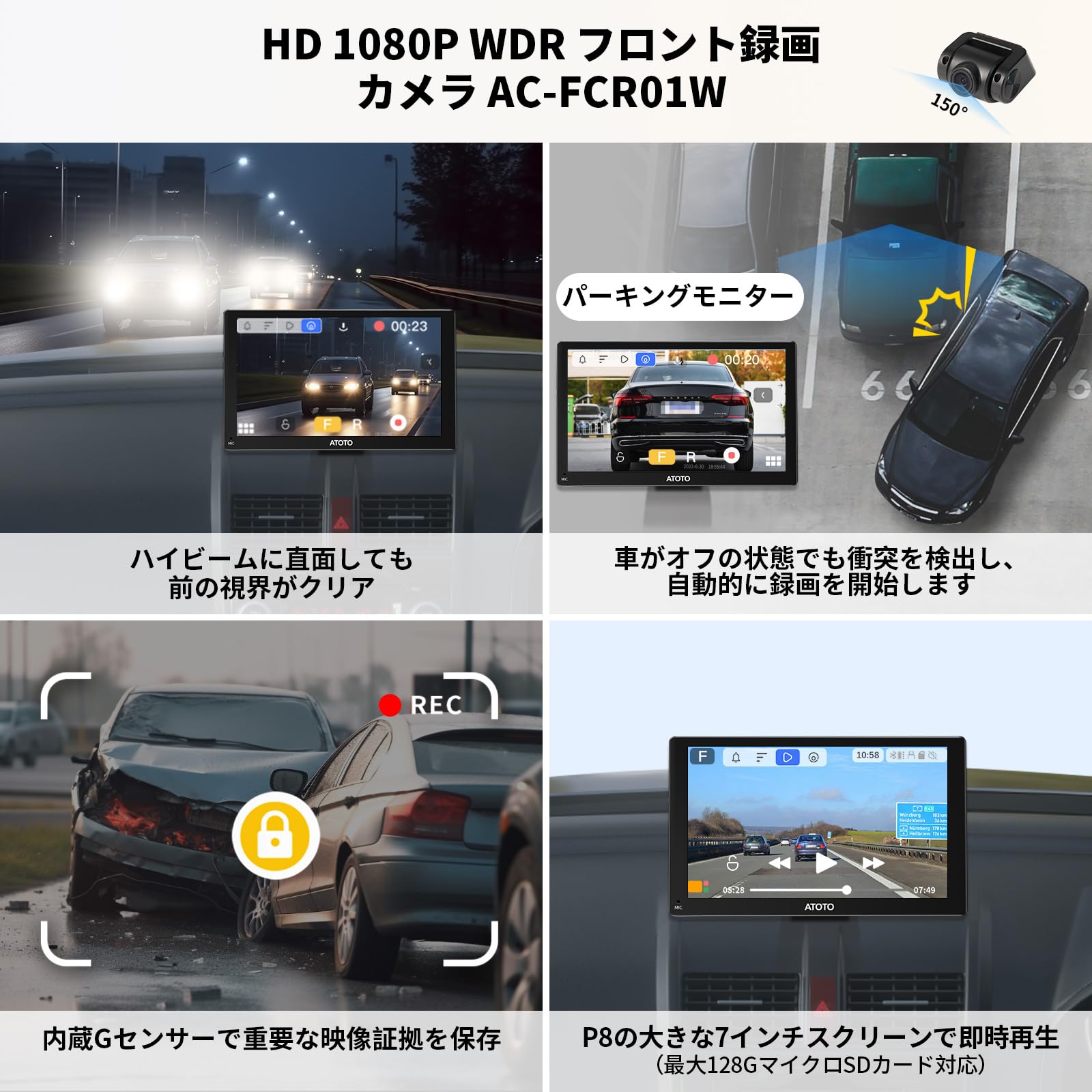 Amazon.co.jp: ATOTO P8 ワイヤレスポータブル カーオーディオ 