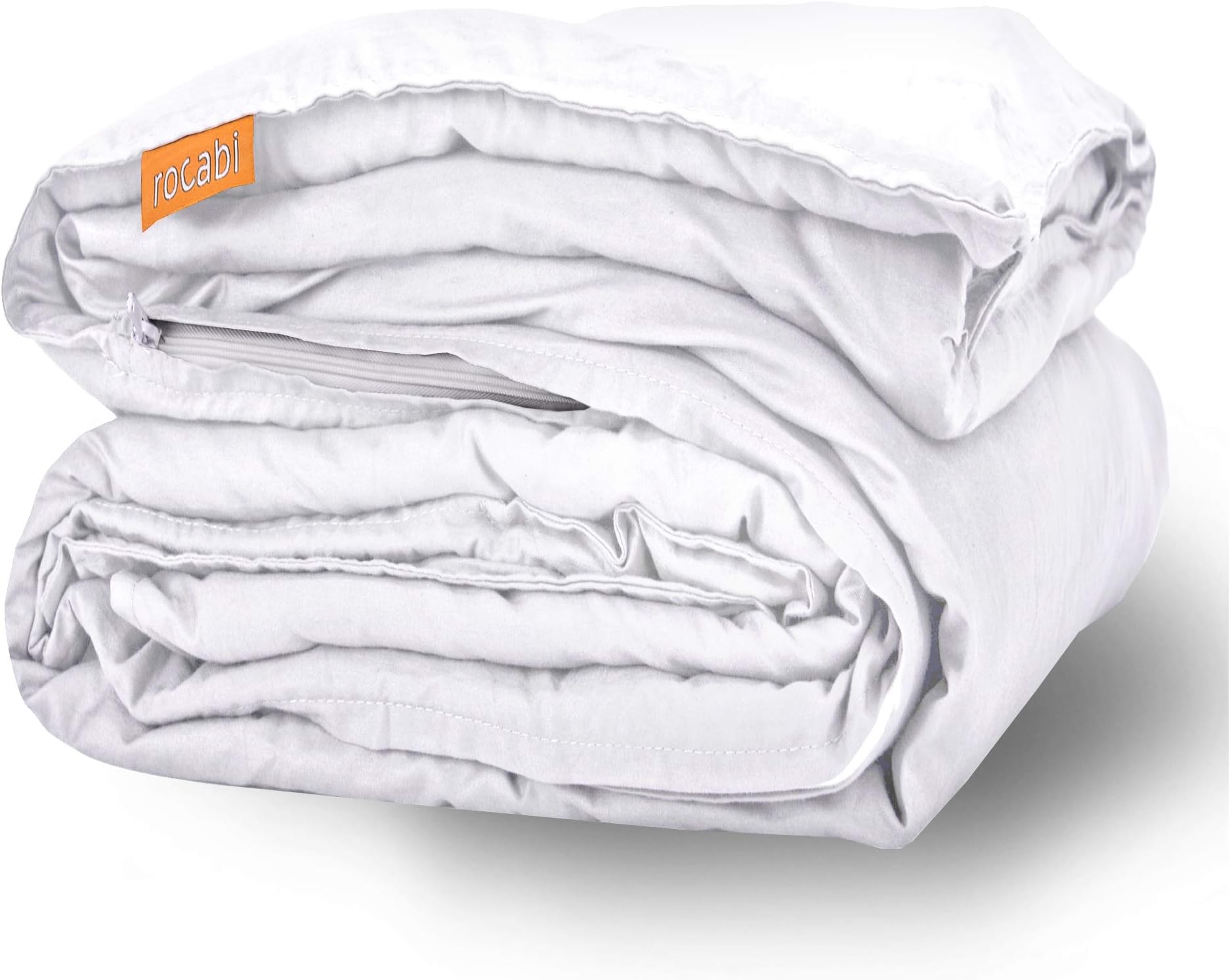 rocabi Weighted Blanket for Adults Queen Size Luxury Set (15 lbs, 60"x80") Includes Cool Cotton Removable Cover & Heavy Glass Beads for Calming Sleep