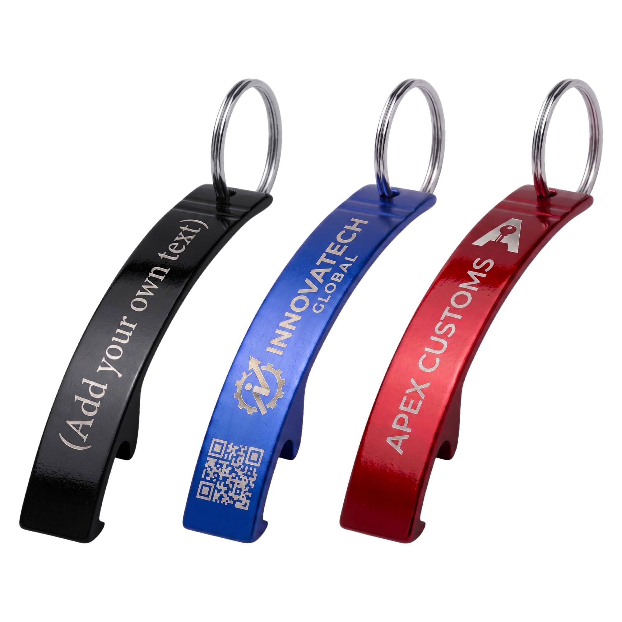 Personalised Metal Bottle Opener Keyrings with Custom Logo, Text, Promotional Business Gifts, Branded Keyring Bottle Openers, Corporate Giveaways, Event Merchandise, Bulk Packs