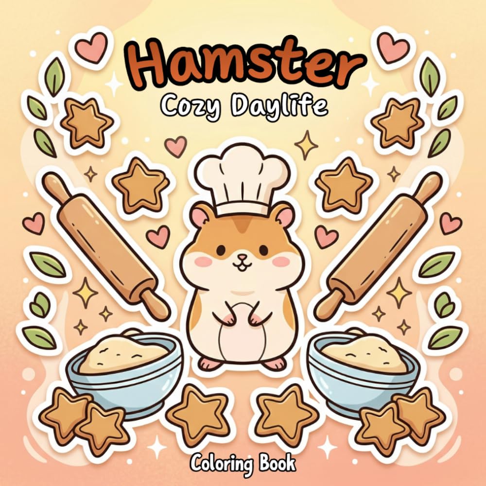 Hamster Cozy Daylife: Coloring Book For Kids And Adults, Easy Designs Of Adorable Animals Enjoying Cozy Daily Life, A Relaxing And Fun Activity To Relieve Stress And Creativity For All Ages.