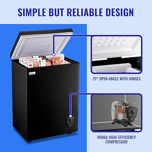 Miniatura 8 de Congelador de pecho compacto de 50 pies cúbicos con termostato ajustable puerta abierta compresor refrigeración con cesta de almacenamiento para el