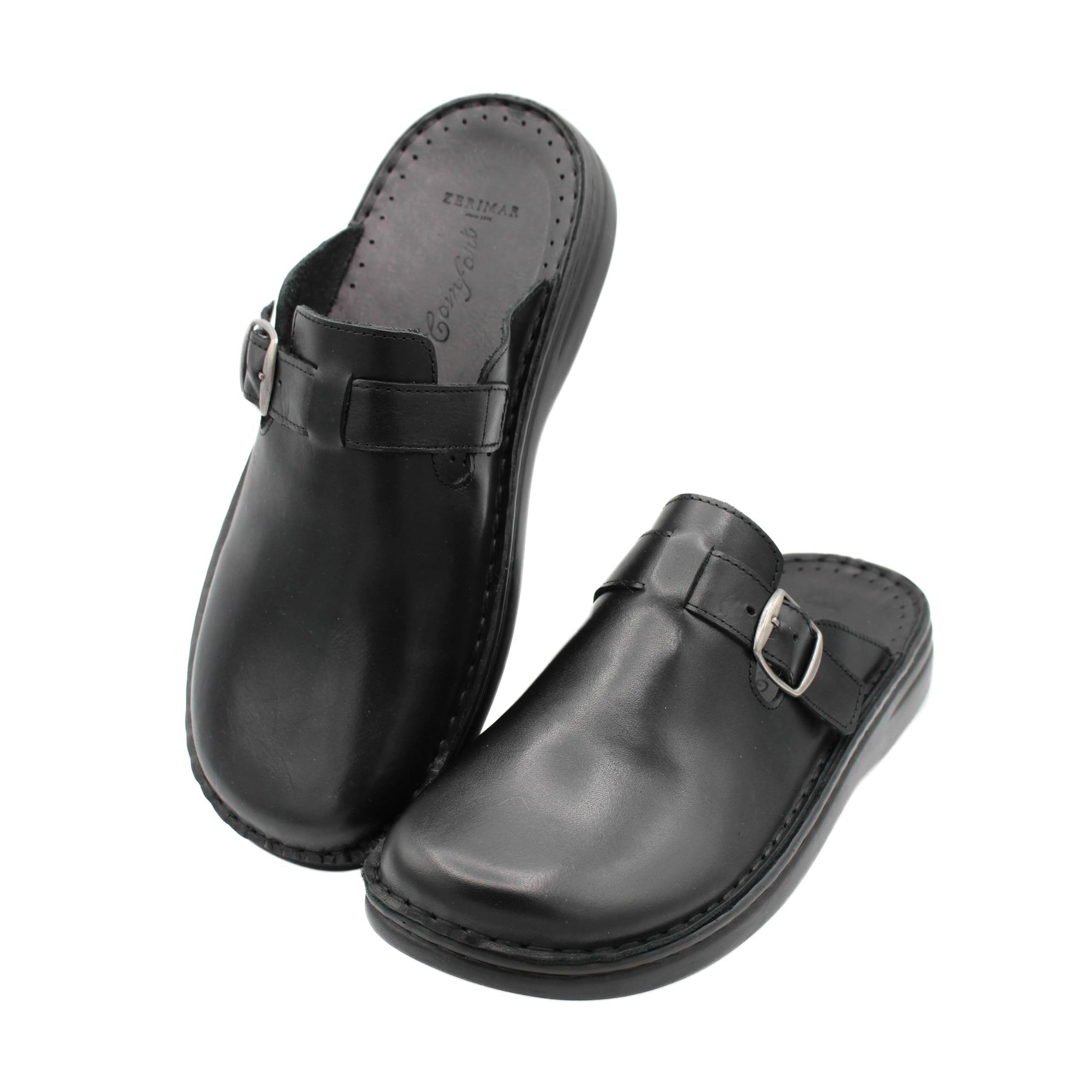 Zerimar Zuecos Hombre de Piel - Zuecos de Verano para Hombre - Sandalias Hombre Piel - Calzado Cómodo y Ligero para el Verano y Tiempos Libres
