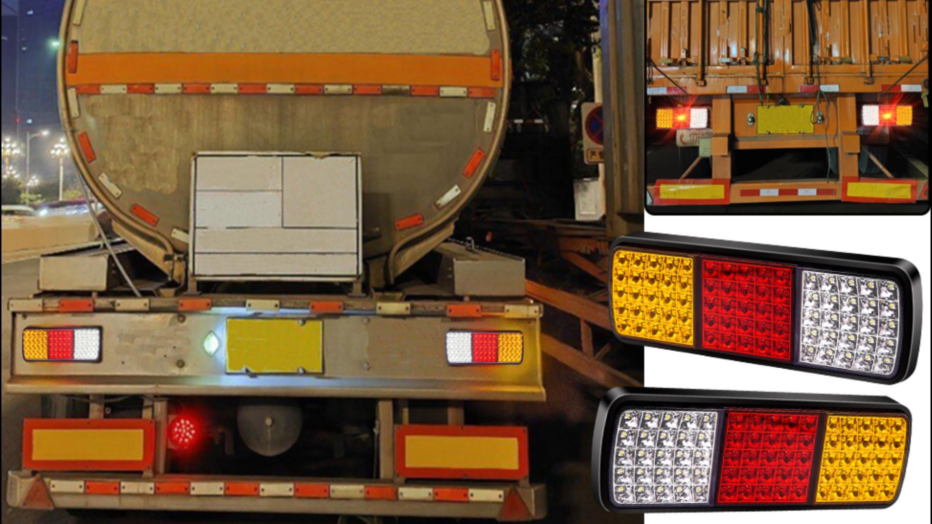 Luces Traseras LED Para Remolque O Camión - 2 Piezas Redondas Multifunción (freno, Intermitente, Marcha Atrás, DRL), Impermeables IP67