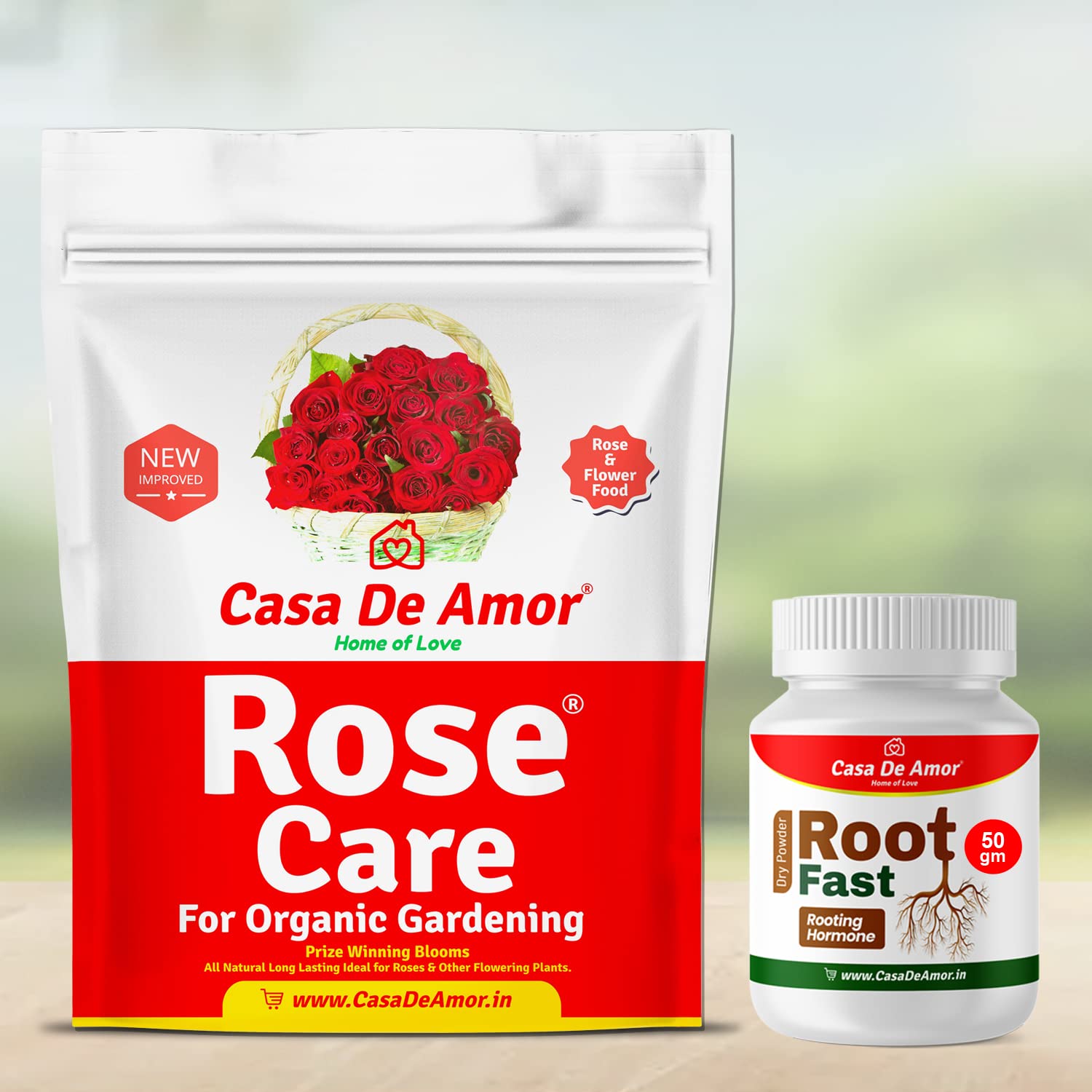 Casa De Amor Rose Care Organic Plant Food for Rose Plants 900 gm and Root Fast Rooting Hormone, Promotes Rooting (50 gm) Grow New Plants from Cuttings (B0BJVWFKDY) Amazon Price History, Amazon Price Tracker