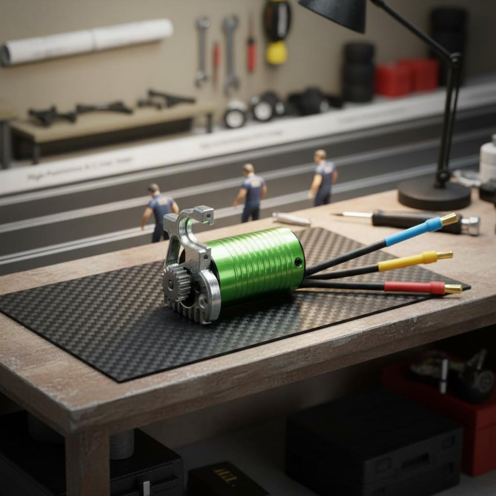 F Fityle Componente de Transmisión de Vehículo Motor para Coche RC Montaje Piñón Tornillos y Llave Carcasa Metálica y Cableado Previo Adecuado para Reposición