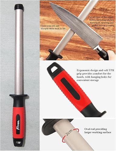 Miniatura 2 de Sacapuntas de barra de diamante de 10 pulgadas, herramientas profesionales de afilado de afilado, tijeras de cuchillo de cocina de chef, tijeras de