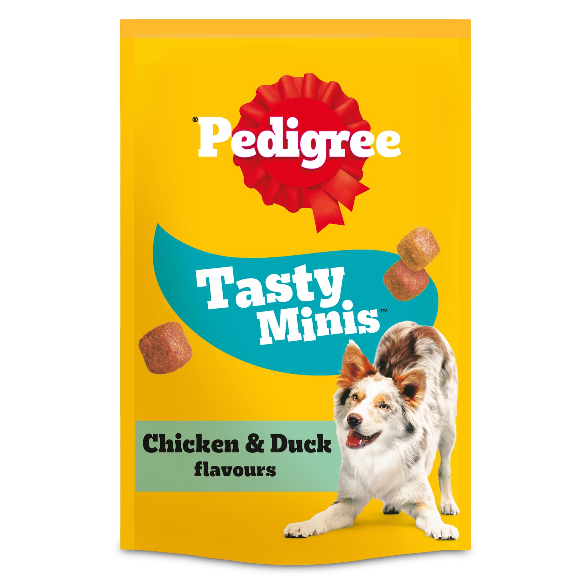 PEDIGREE TASTY MINIS Adult Dog Treats Chicken & Duck Chewy Cubes 130g - Pack of 8