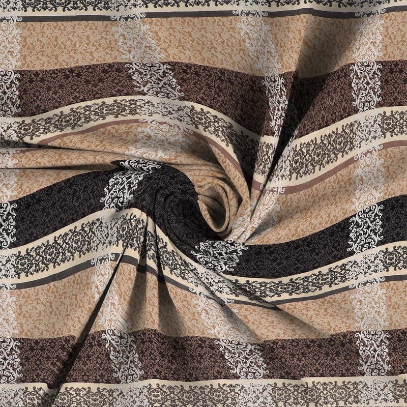 Image of la' amour Cotton Flat Double Bedsheets with 2 King Size Pillow Covers | Double Bed Breathable | Wrinklefree | Ultrasoft 180-220 tc Supersoft Floral | 90x90 Inches, Beige Brown