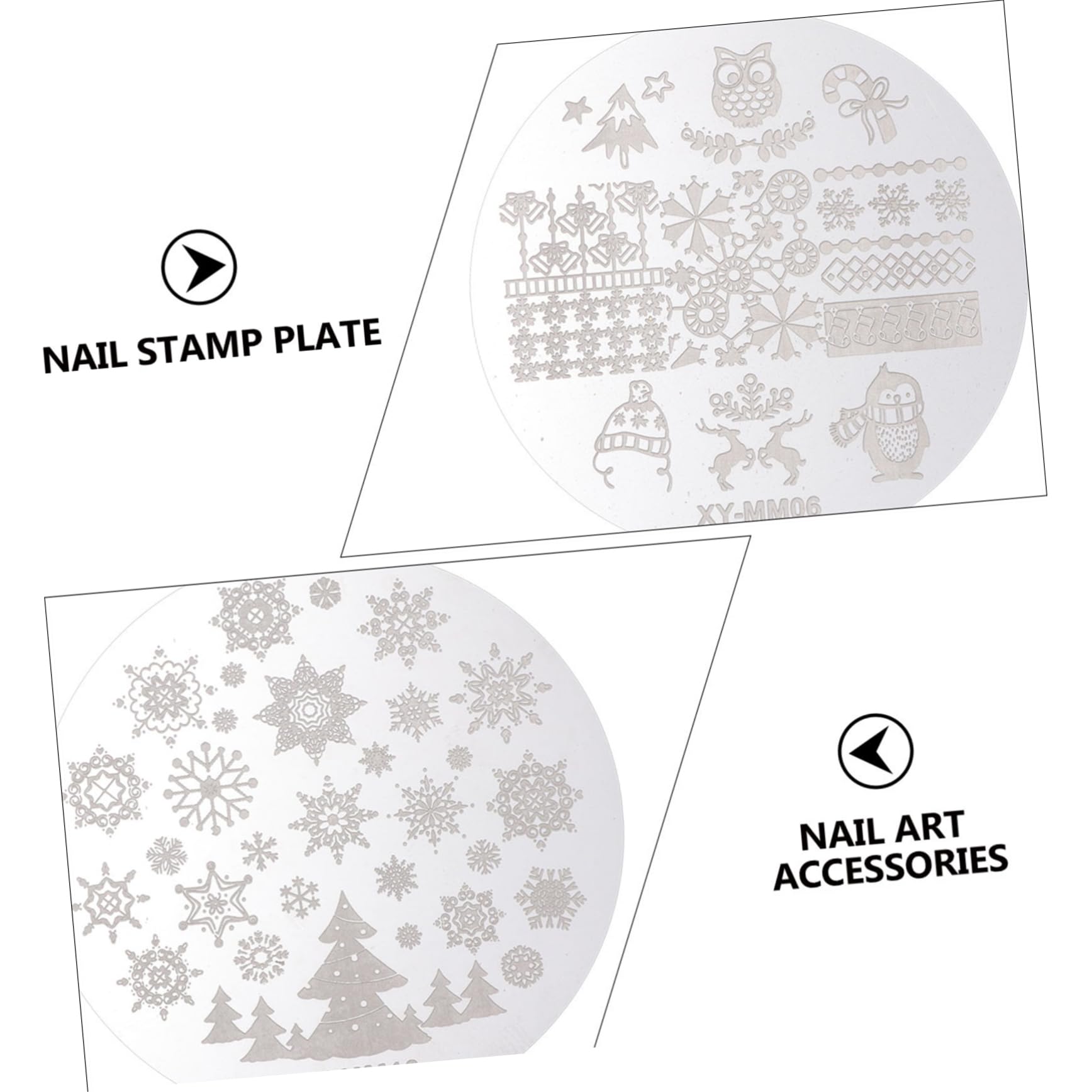 Healvian 30pezzi Piastre Per Stampa Unghie Natalizie Kit Di Stamping Per Nail Art Con Temi Di Natale Come Alberi e Fiocchi Di Accessori Manicure Per Decorazioni Festive