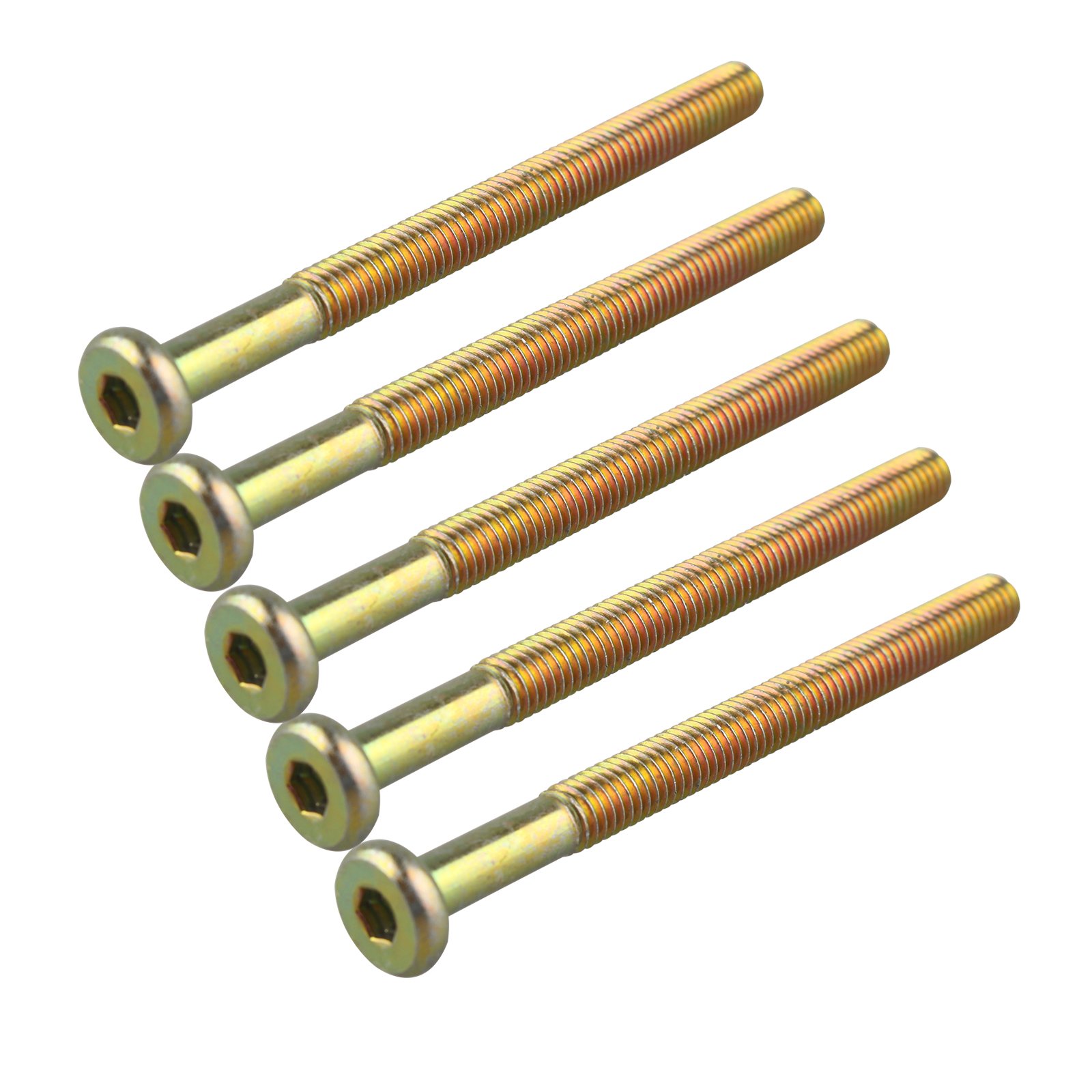 HALJIA 5pcs M6 x 75mm Screws Flat Hex Socket Head Hexagon Furniture Bolts Connector Fastener