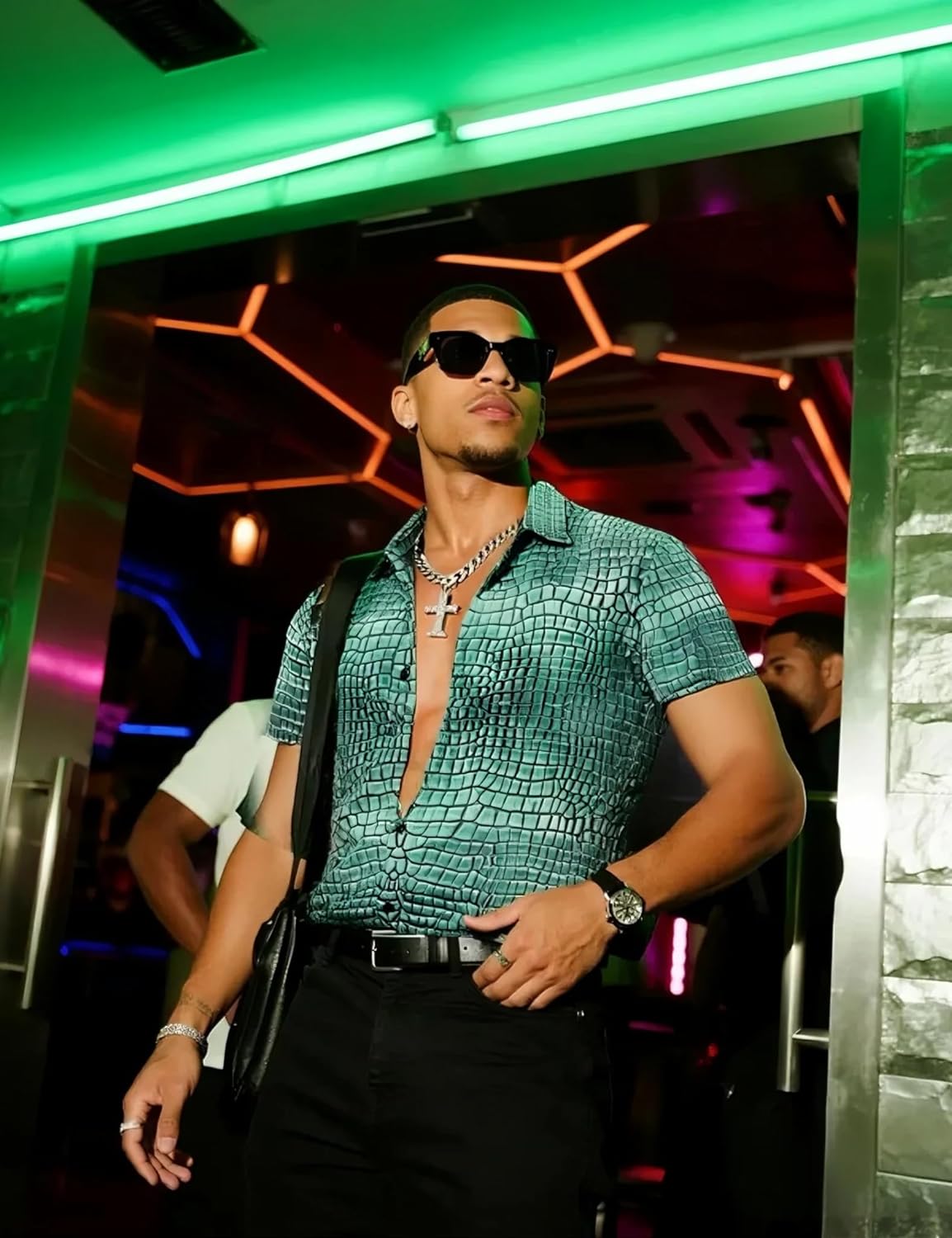 Men's Animal Print Novelty Button Down Hawaiian Shirt, S-4XL - Image 5