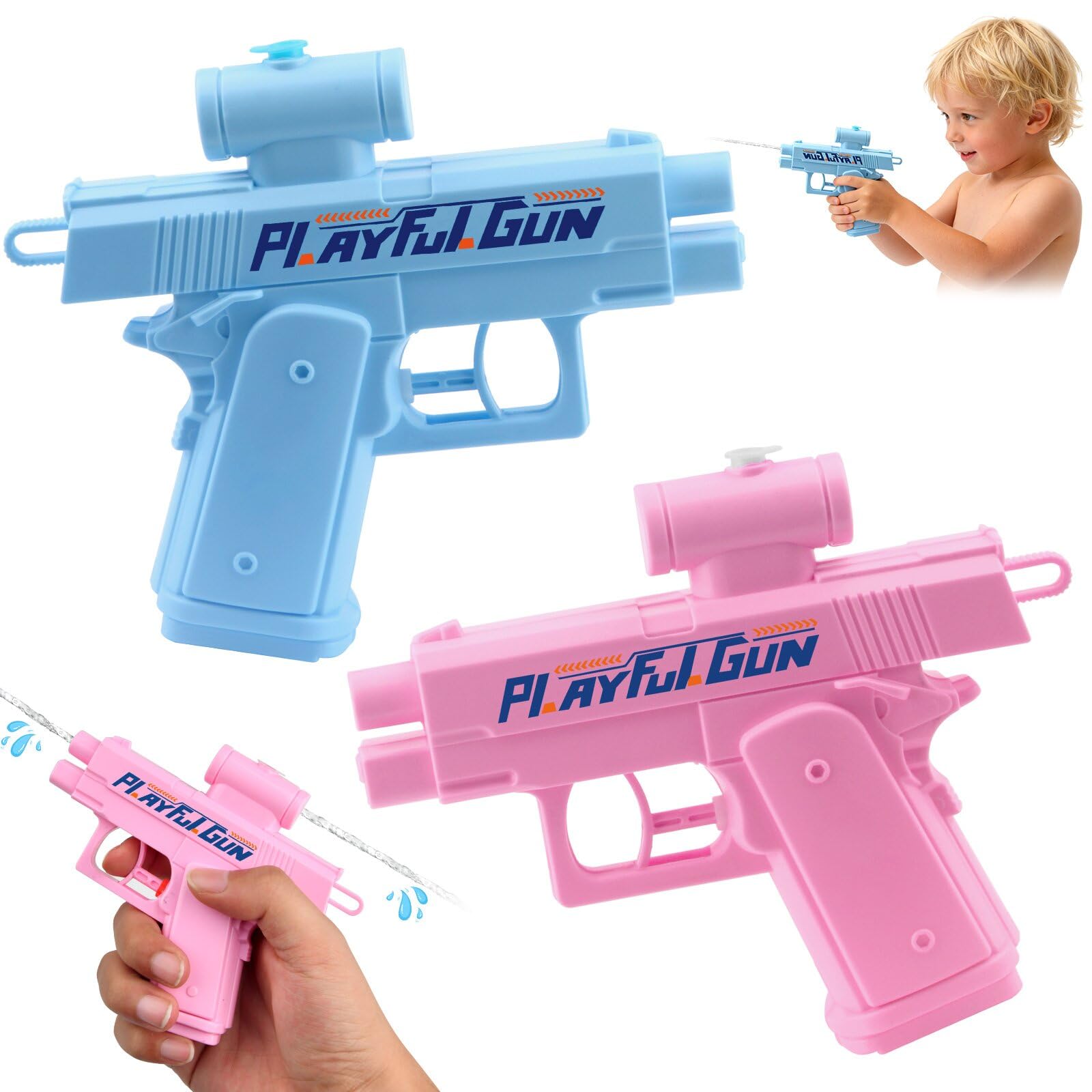 Prank Water Gun, Prank Two-Way Water Gun, Reverse Water Pistols Spray from Front and Back, Creative Pranks Battle Toy Waters Guns Fight