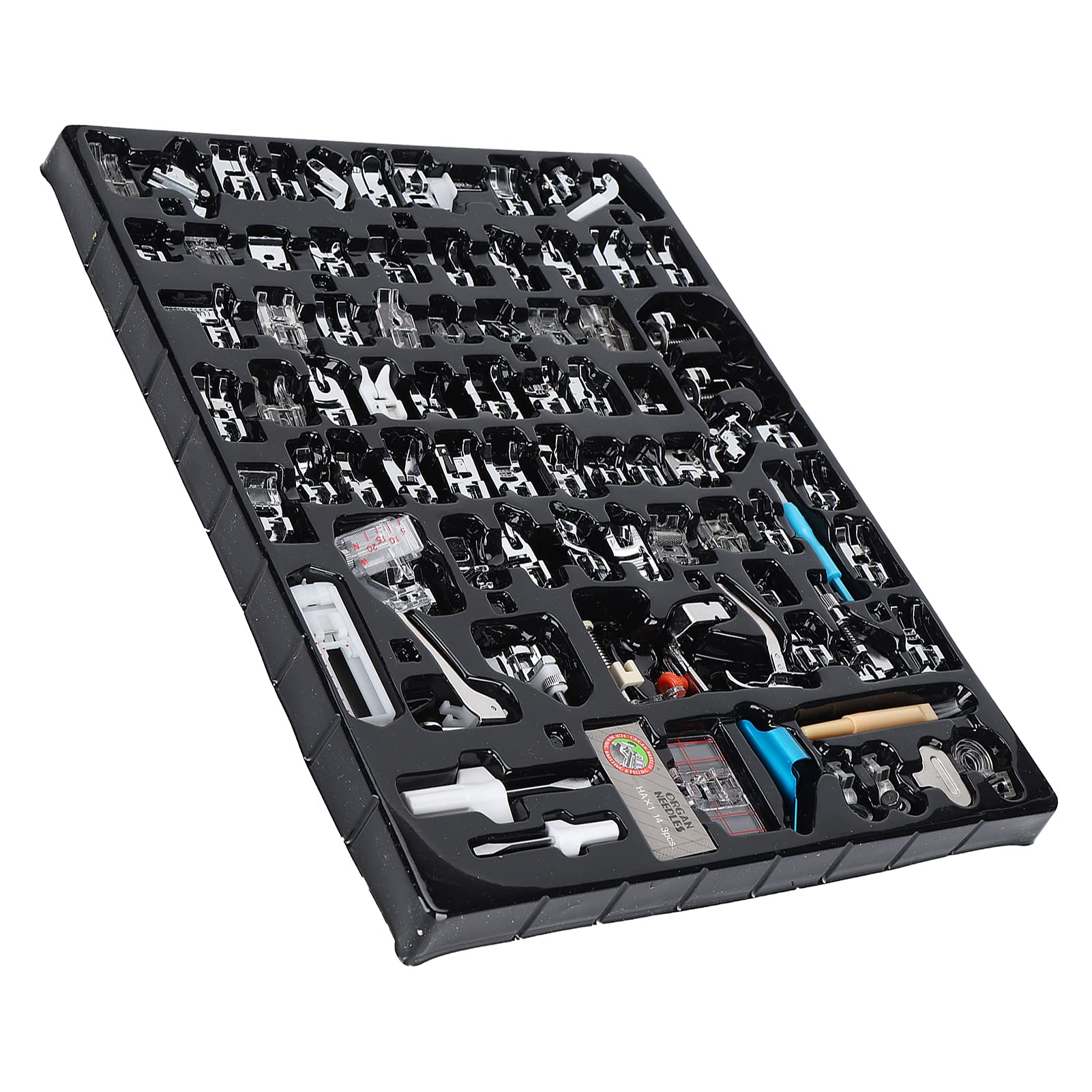 Juego de pie prensador duradero de 82 piezas para máquinas de coser domésticas, efectivo para manualidades de costura doméstica, kit de acero inoxidable para el hogar