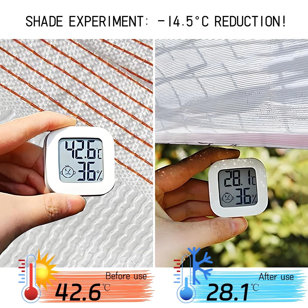 BeOutdoor Protect Filet de protection solaire 50 % en maille avec œillets pour serre et jardin Blanc