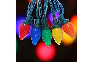 25Ft Christmas Lights Outdoor, Shatterproof C7 LED Vintage Color Bulbs