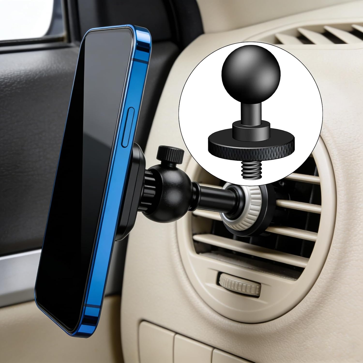 17mm Ball Socket to 1/4-20 Male Screw 17Mm Ball Head to 1/4 Screw Universally Phone Camera Accessory Tripod Adapter Mount