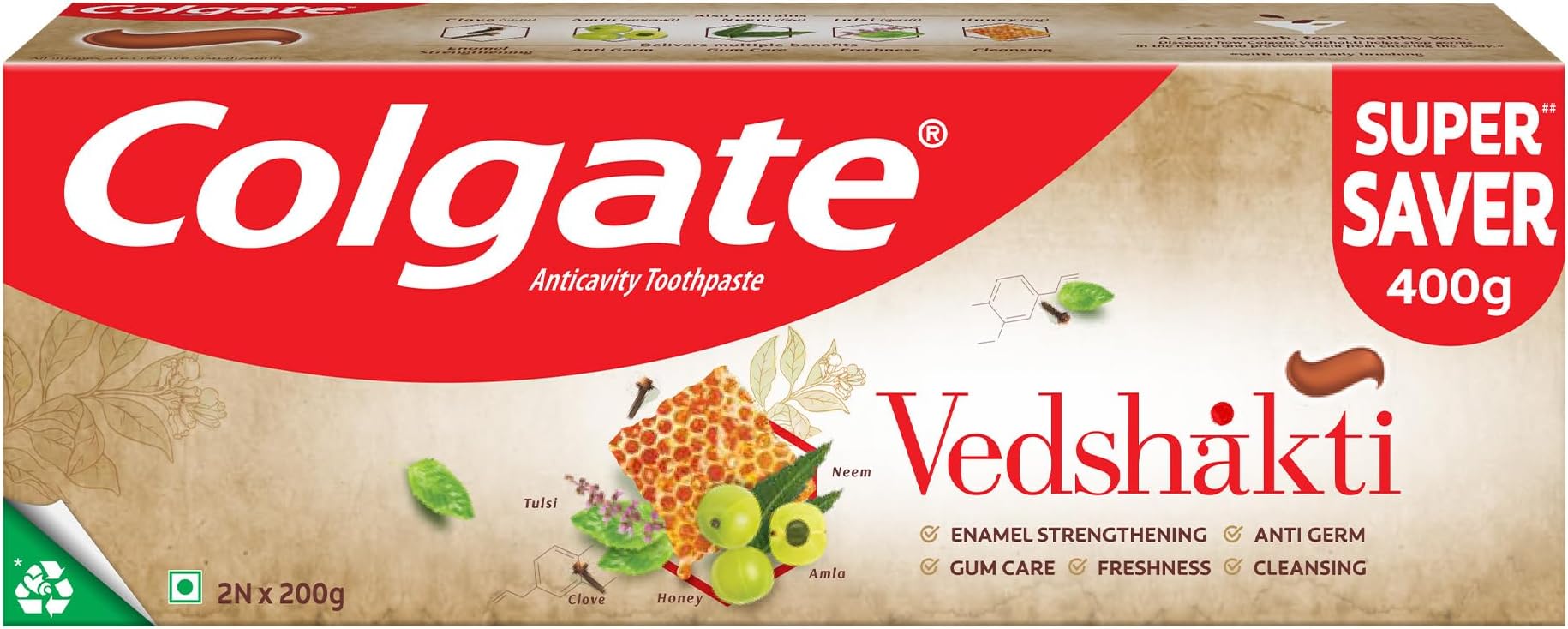 Colgate Swarna Vedshakti Ayurvedic Cavity Protection, Bad Breath Treatment Toothpaste - 400gm