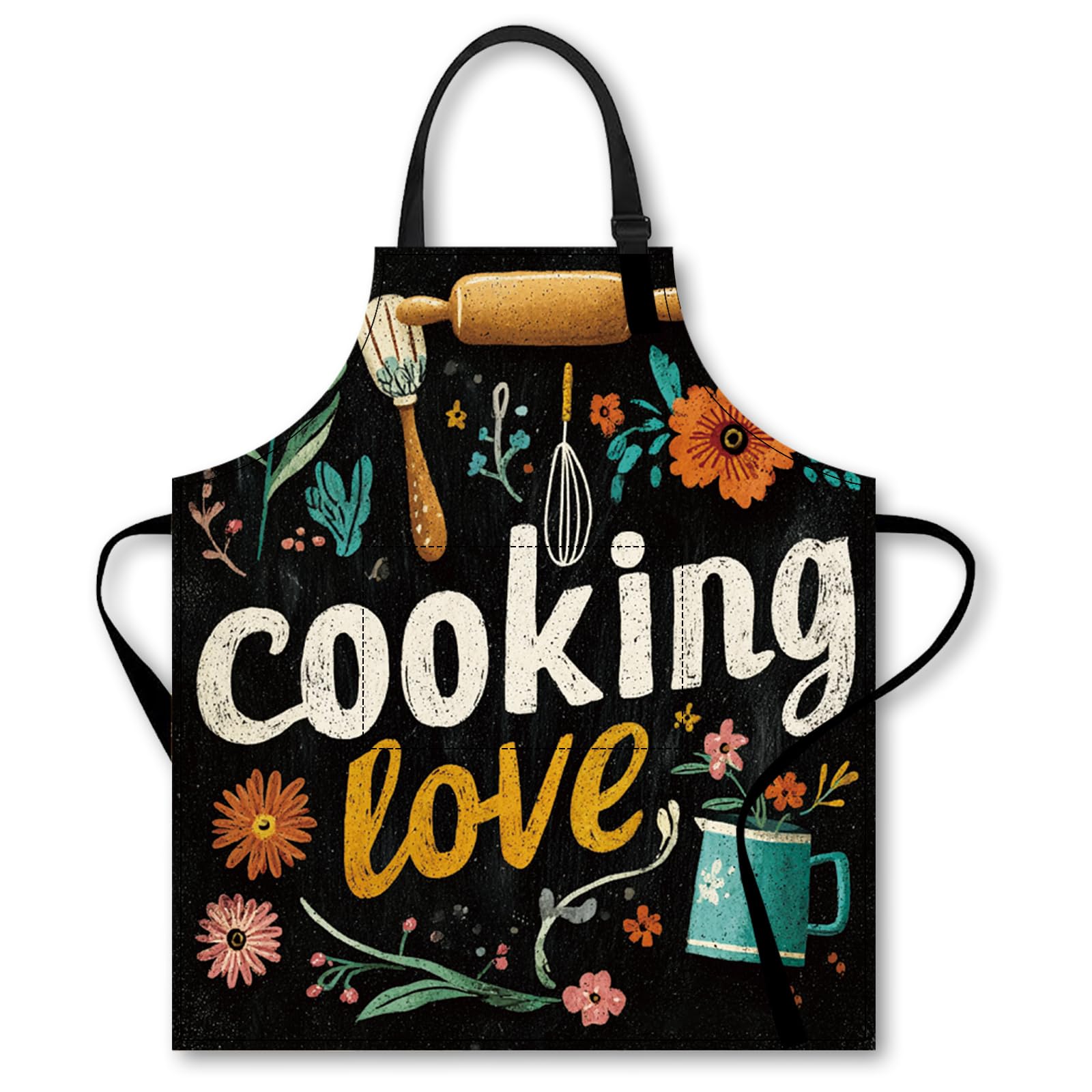 Nuxovilar Cute Cooking Kitchen Apron, 26.77 * 30.7 Inches, Essential for Kitchen Cooking, Baking, Festive Gatherings
