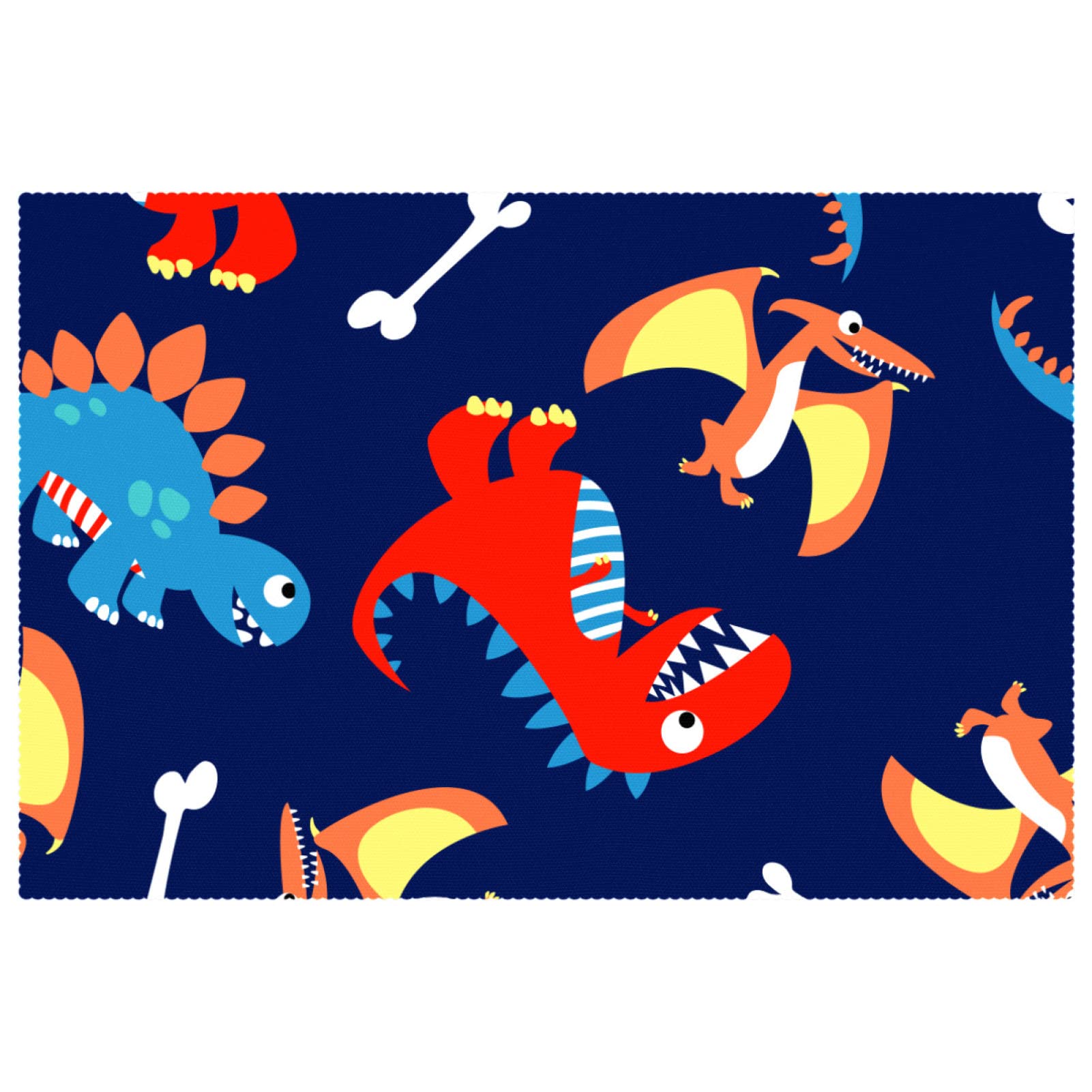 Set de table dinosaure bleu marine 30,5x45,7cm de salle à manger