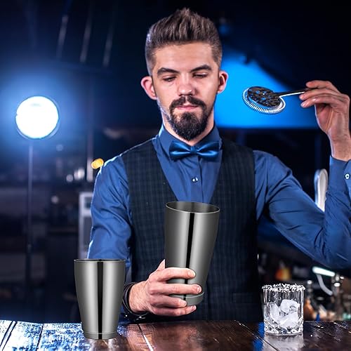 Miniatura 5 de Sabary Juego de 6 cocteleras profesionales Boston de acero inoxidable, mezclador de bebidas Martini, herramienta básica, batido ponderado, juego de