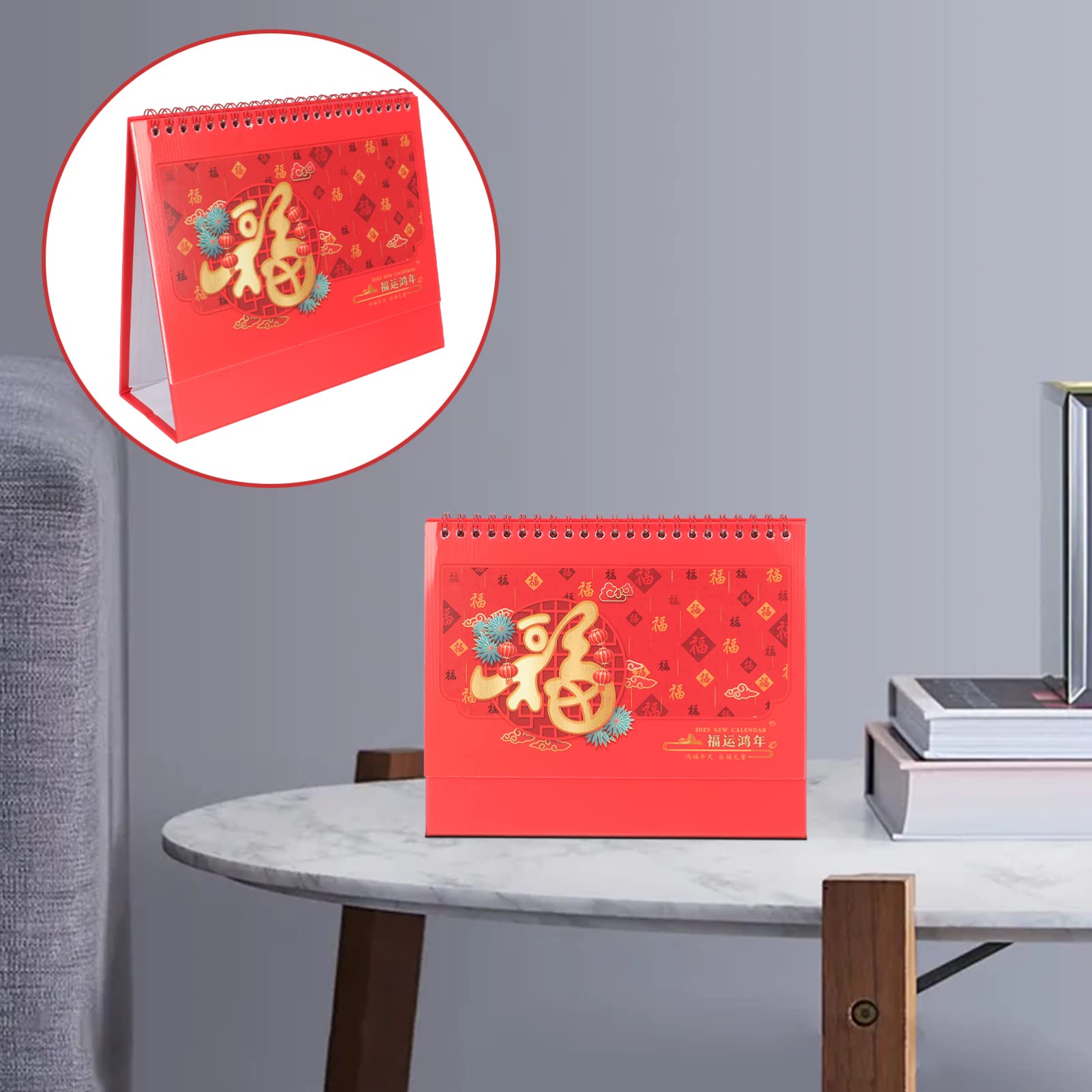 Tofficu 5stücke Tischkalender Year Desktop Kalender Dekorativ Mit Einfacher Gestaltung Für Planung Und Organisation Für Büro Zuhause Und Schule Doppelte Spiralbindung Perforierte