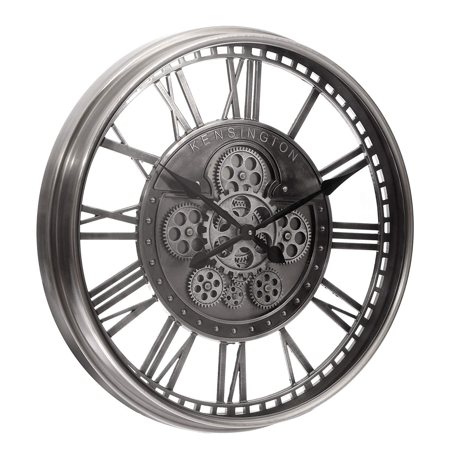 INFINITY TIME 21" Real Moving Gears Wall Clock with Roman Numerals