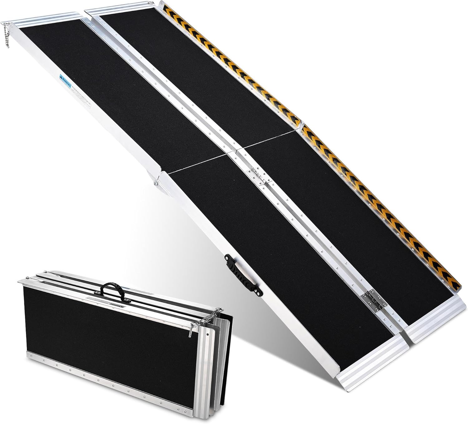 AW 6 FT Portable Wheelchair Ramp Aluminum Folding Threshold Ramp Anti-Slip Handicap Ramp 600LBS Capacity for Doorways Steps Stairs SUVS Car Van Entry