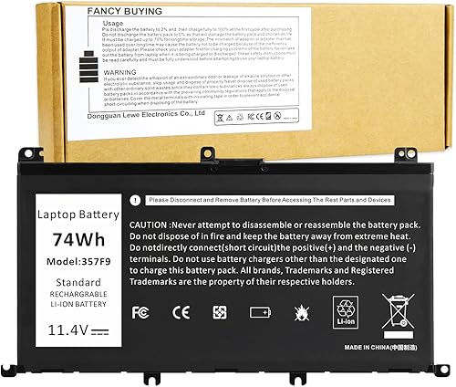 Fancy Buying 74 Wh - Batería para portátil 357F9 para Dell 15 7000 7559 7567 7566 7759 7557 5577 INS15PD Series P57F P57F003 P65F P65F001 0GFJ6