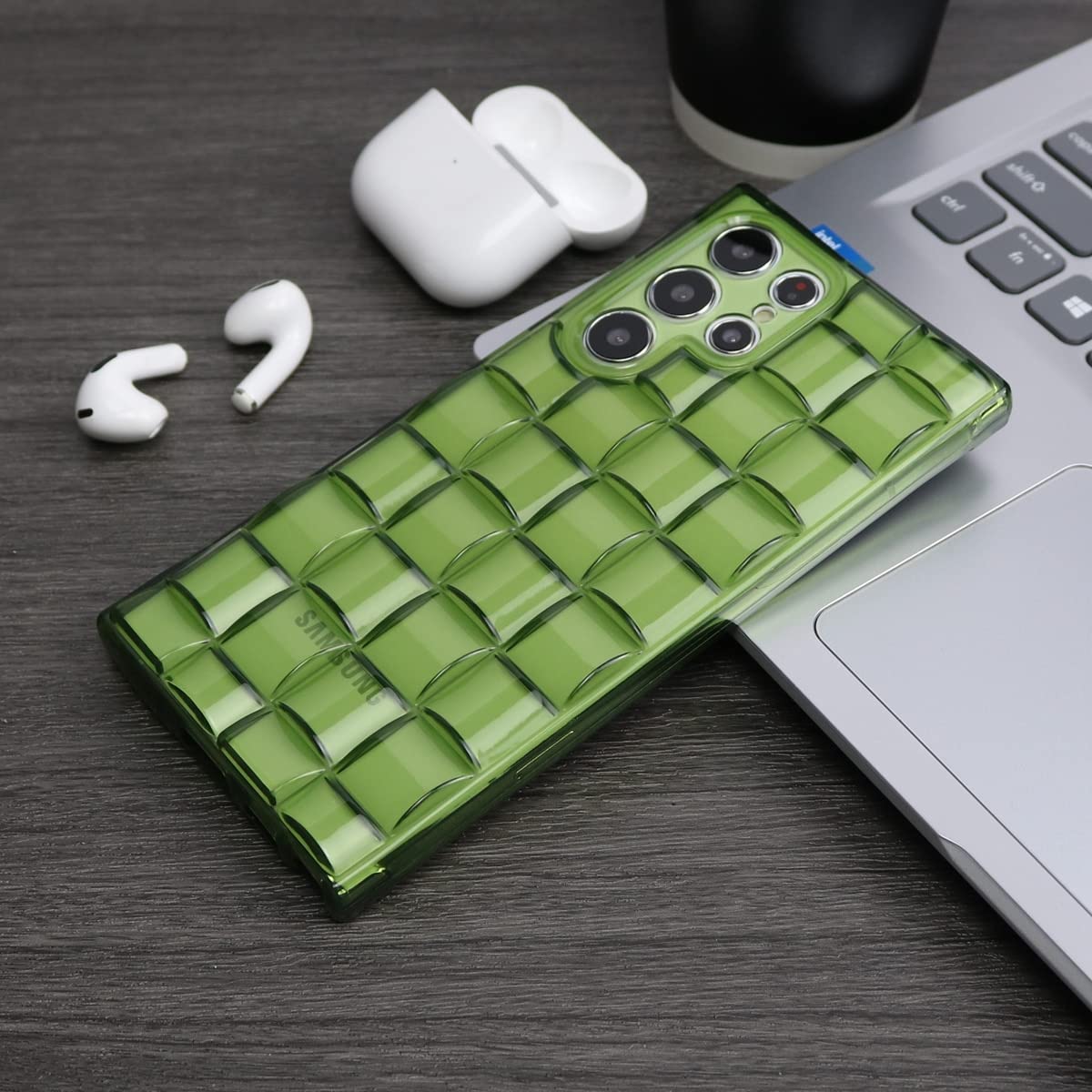 Amazon.co.jp: Galaxy S22 Ultraケース クリア チェック柄 アルパイン