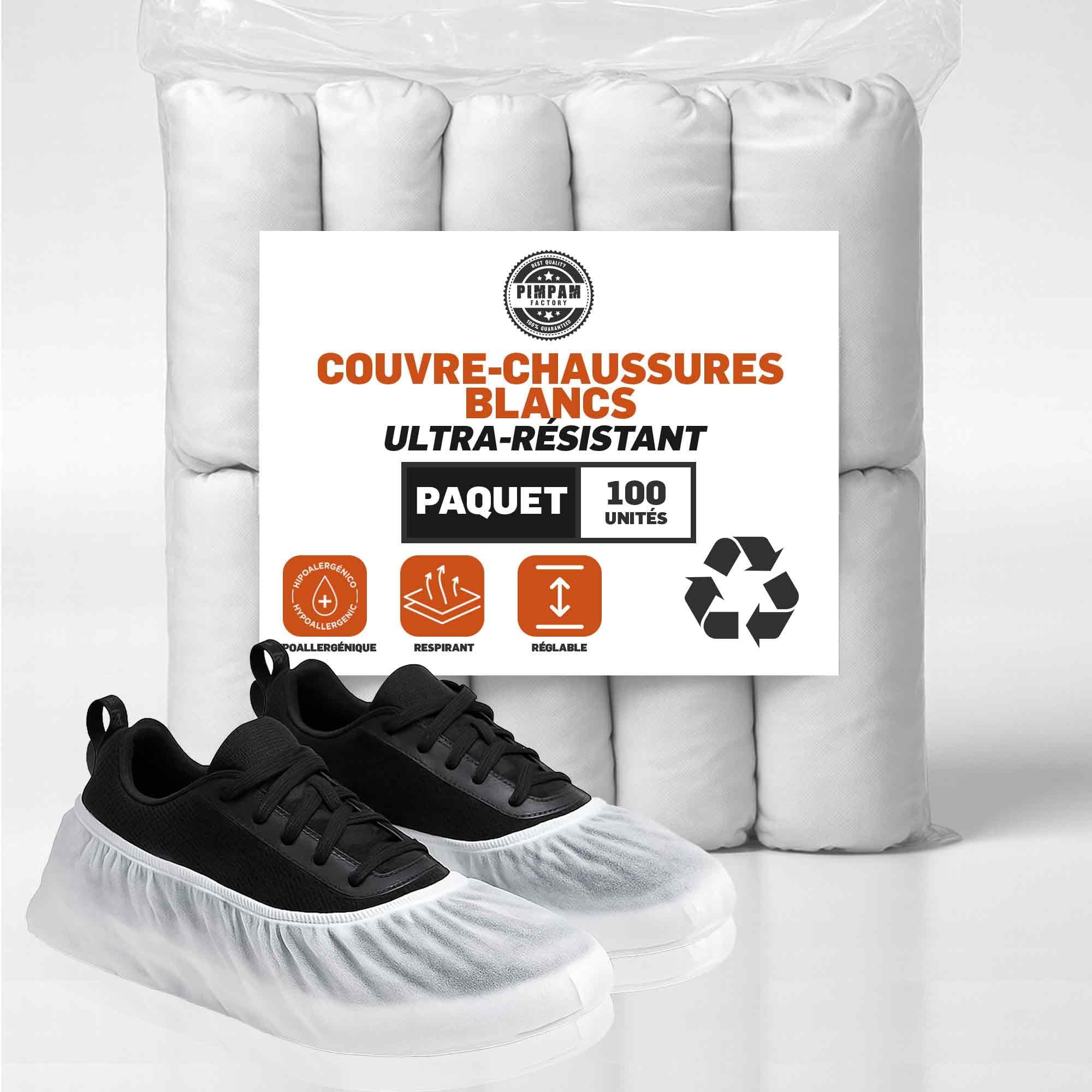 PimPam Factory - Couvre Chaussure Impermeable (Pack 100) - Sur Chaussure Jetable Pour Usage Médical, Industriel Ou Domestique - Surchaussures Jetables Bleu Et Surchaussures Résistantes À L’Eau