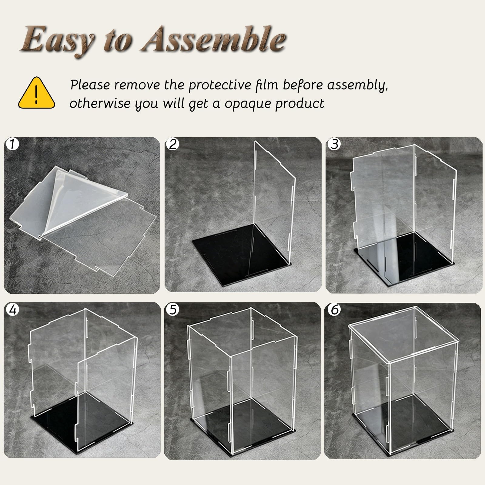 vetrina vetrinetta Vetrina In Acrilico Trasparente, Vetrina Addensata Resistente Ai Raggi UV, Cubo Espositivo In Acrilico Personalizzabile Per Action Figure/ Modelli(60X30X55cm/24x12x22in)