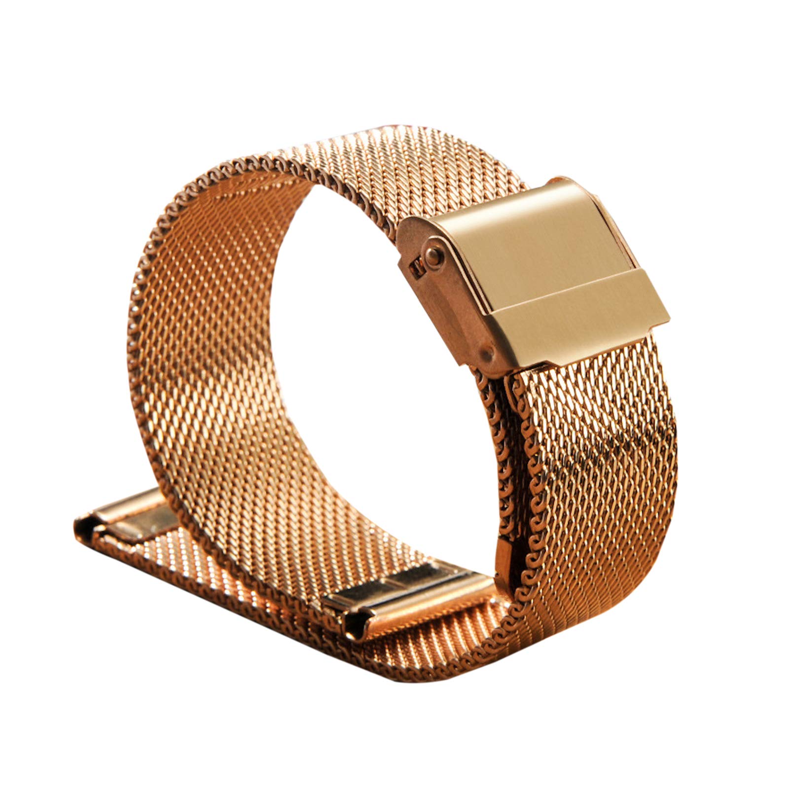Elonglin Stainless Steel Bracelet Watchbands Watch Straps for Men Women Mesh Solid Links 22mm Rose Gold